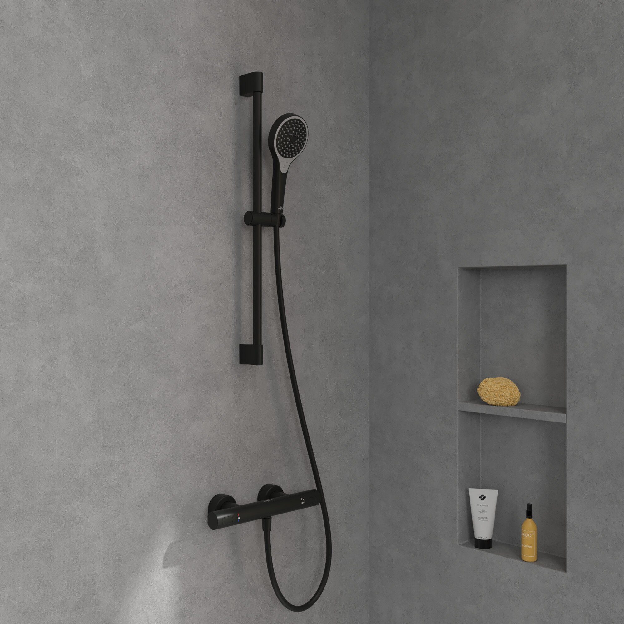Villeroy & Boch Brausethermostat Universal Taps & Fittings Duschthermostat, Rund - Matt Black