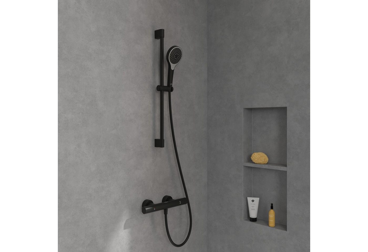 Thumbnail - Villeroy & Boch Brausethermostat Universal Taps & Fittings Duschthermostat, Rund - Matt Black