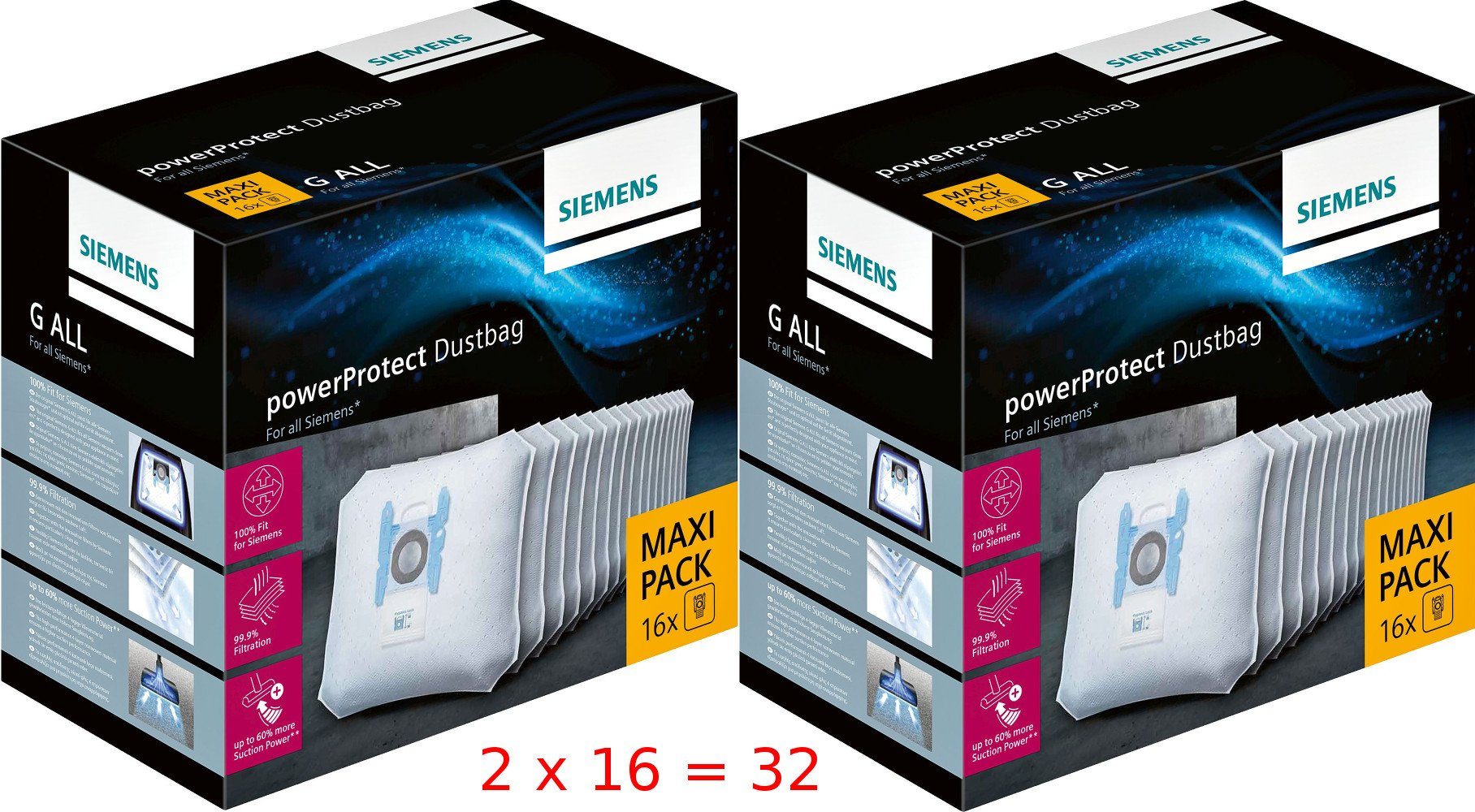 SIEMENS Staubsaugerbeutel 16 Stück SuperTEX TYP G GALL, passend für Siemens, Bosch