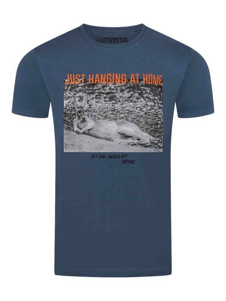 riverso T-Shirt Herren Fotoprintshirt RIVCharly Regular Fit (1-tlg) Kurzarm Tee Shirt mit Rundhalsausschnitt aus 100% Baumwolle