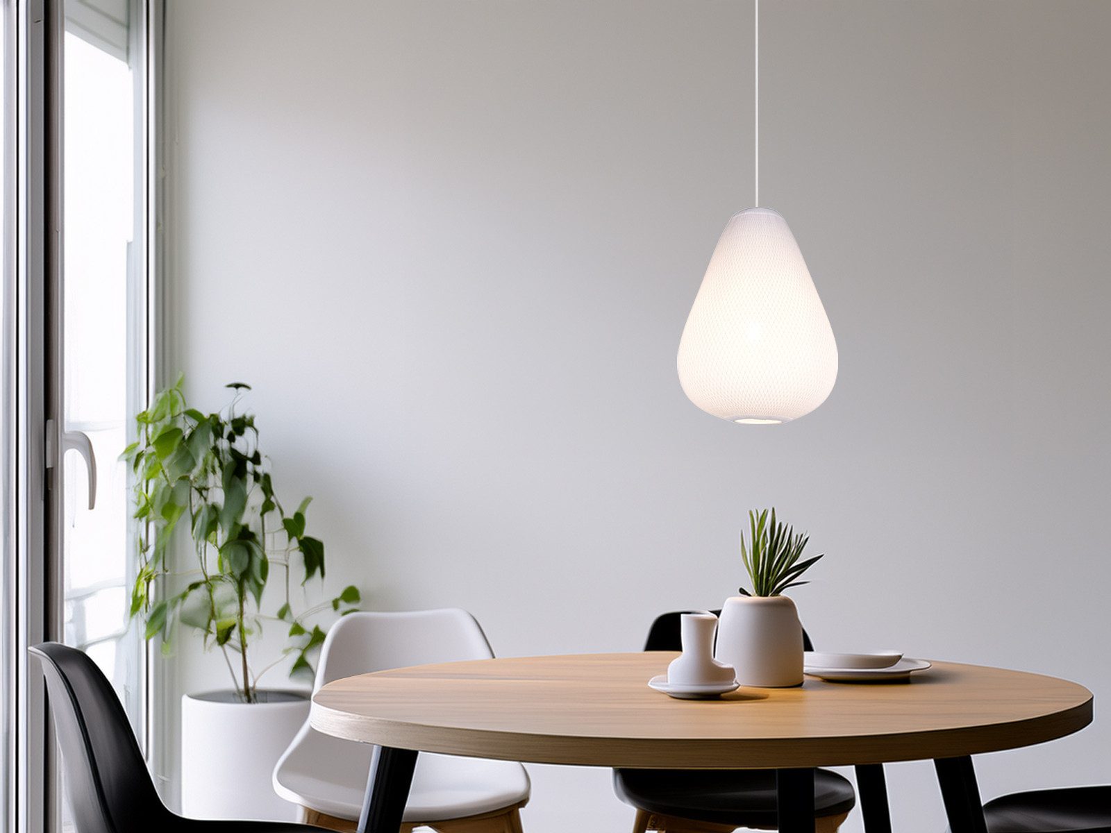 Reality Leuchten LED Pendelleuchte, Dimmfunktion, LED wechselbar, über Lichtschalter in 3 Stufen dimmbar, warmweiß, hängend über-n Esstisch Lampenschirm gemütliche Stoff-lampe, Ø 35cm