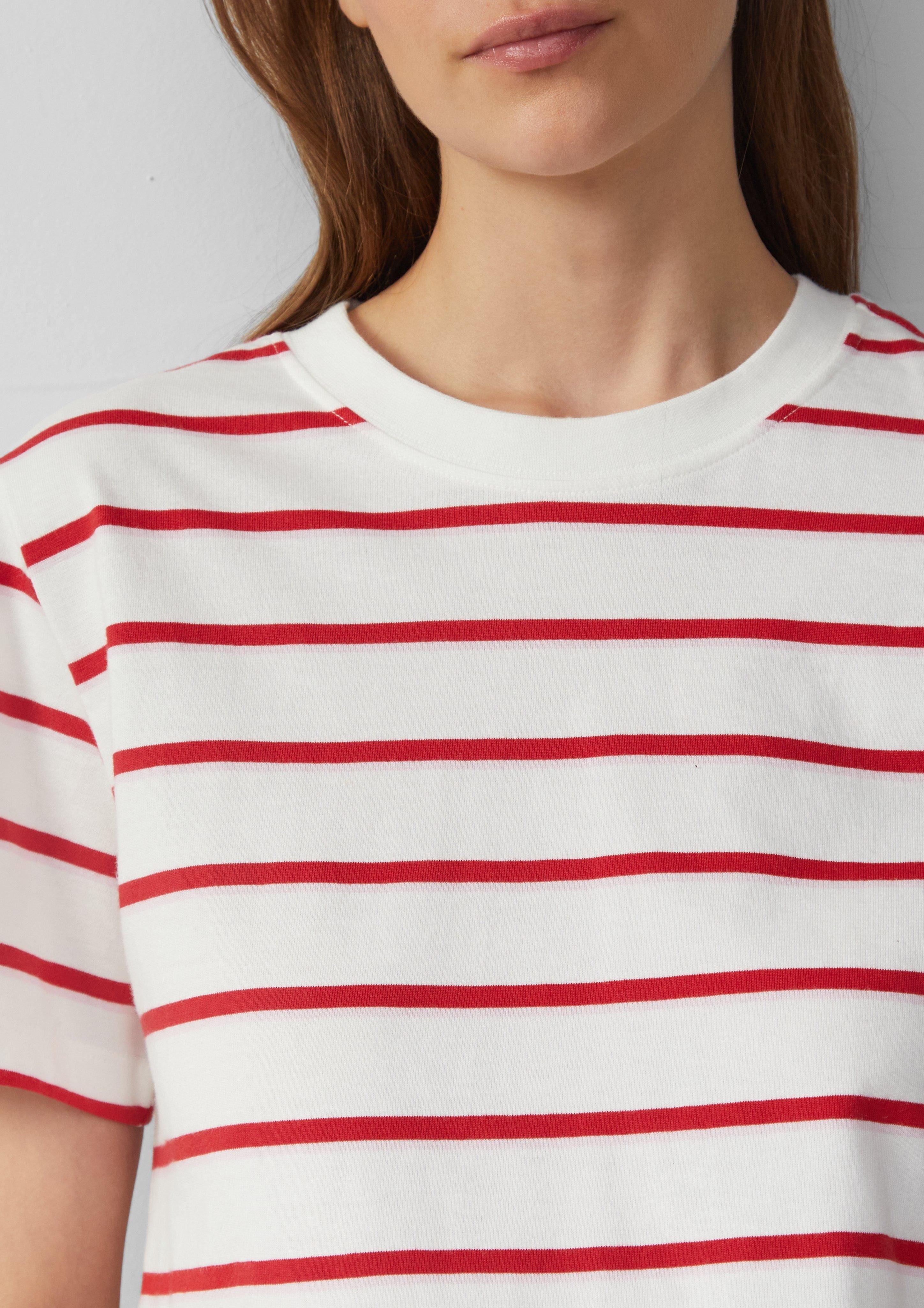 s.Oliver Kurzarmshirt Verkürztes Baumwoll-T-Shirt mit Streifen günstig online kaufen