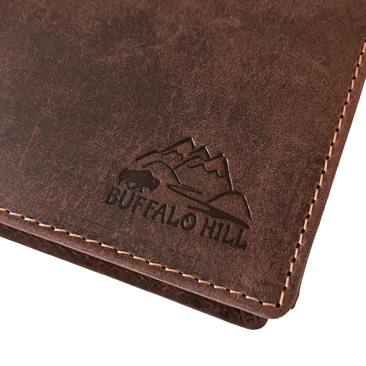 Buffalo Hill Geldbörse Büffelleder Portemonnaie, integrierter RFID-Schutz > günstig online kaufen