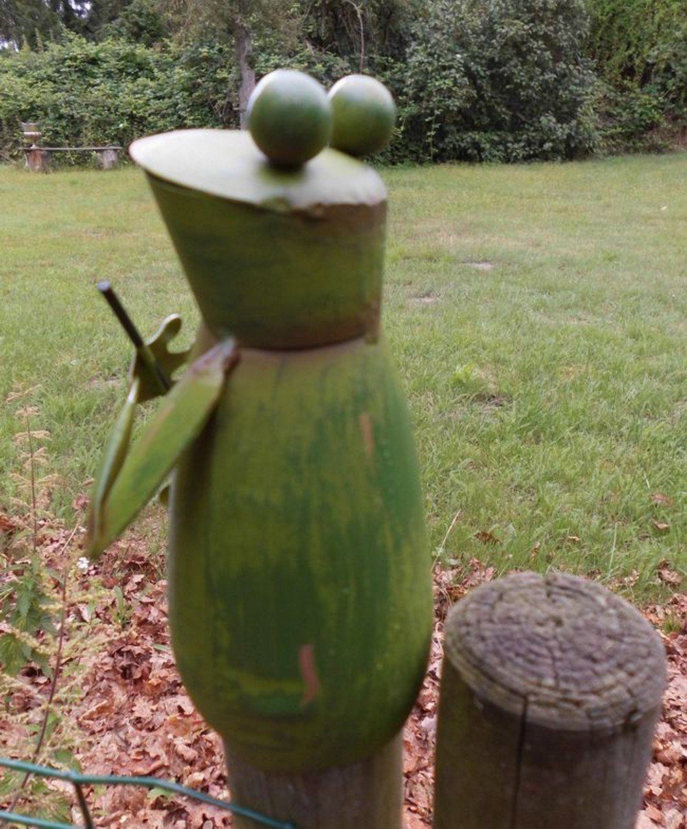 Deko-Impression Dekofigur Zaunfigur Zaunhocker Gartendeko St) Spaten tüchtiger cm 15,5 Frosch mit (1