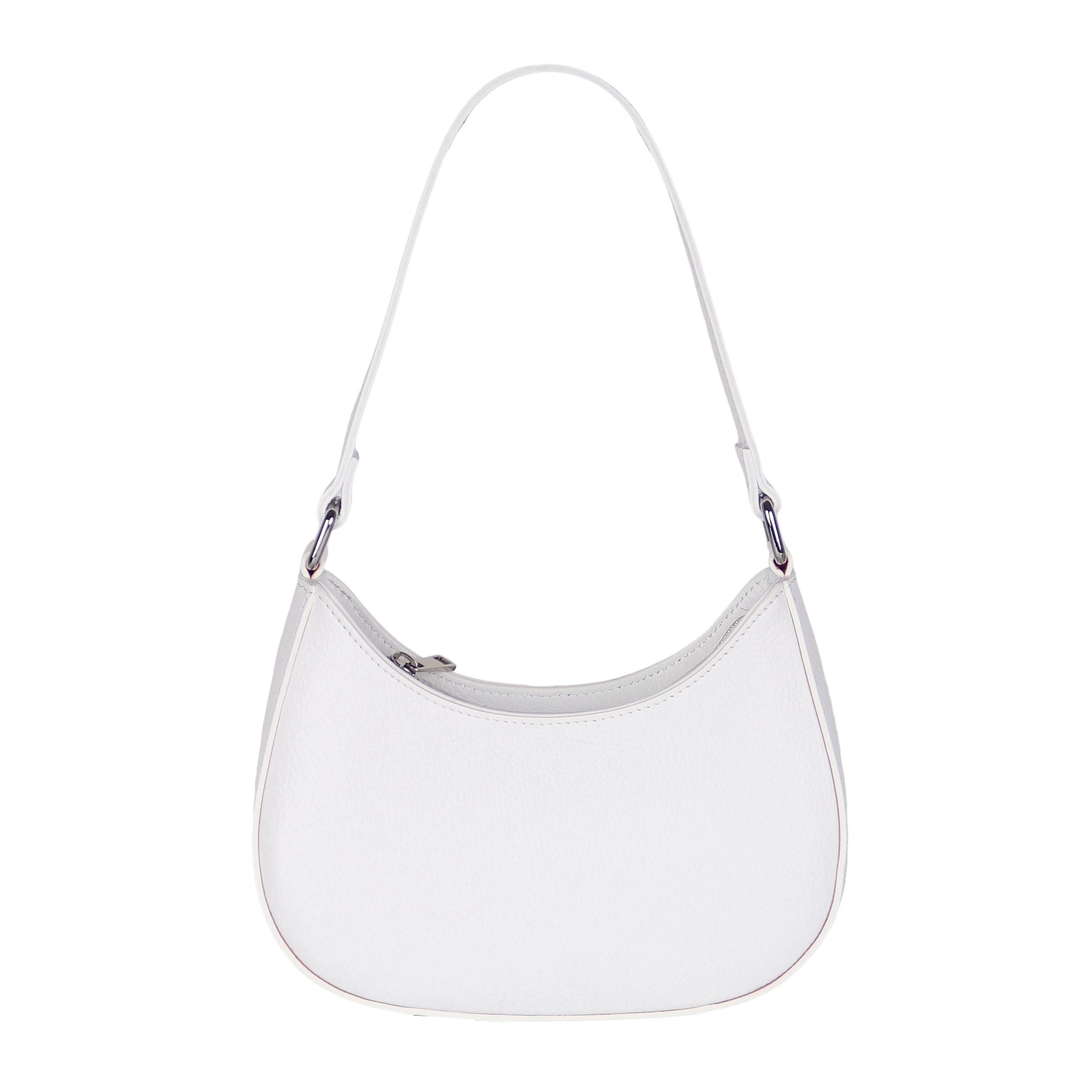 MIRROSI Umhängetasche Damen Schultertasche aus Echtleder, Made in Italy (ca.24x18x8cm), Crossbody aus Echtes Leder, zwei Riemen (kurz und lang)