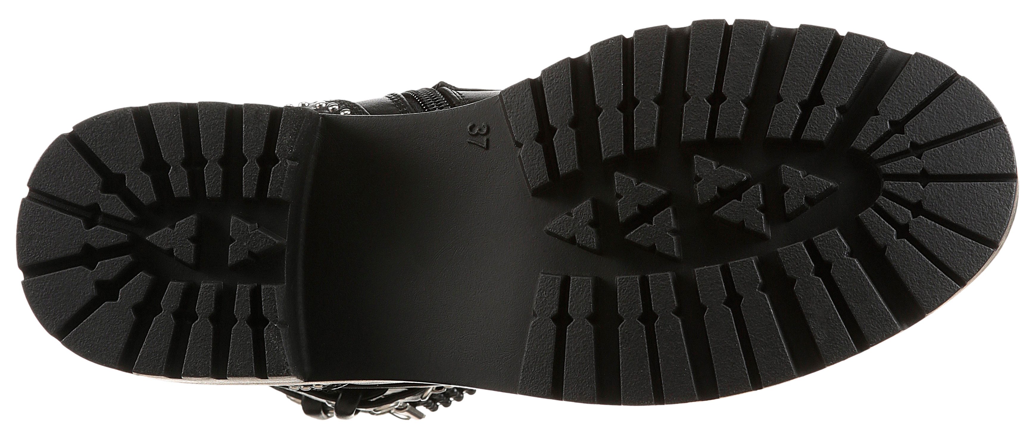 Aniston SHOES Schnürboots Schnürstiefelette, Bikerboots mit Nietenbesatz
