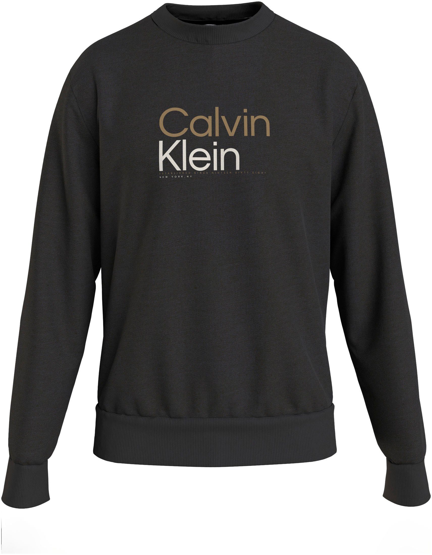 SWEATSHIRT LOGO Calvin mit Markenlabel Klein COLOR MULTI Black Ck Sweatshirt