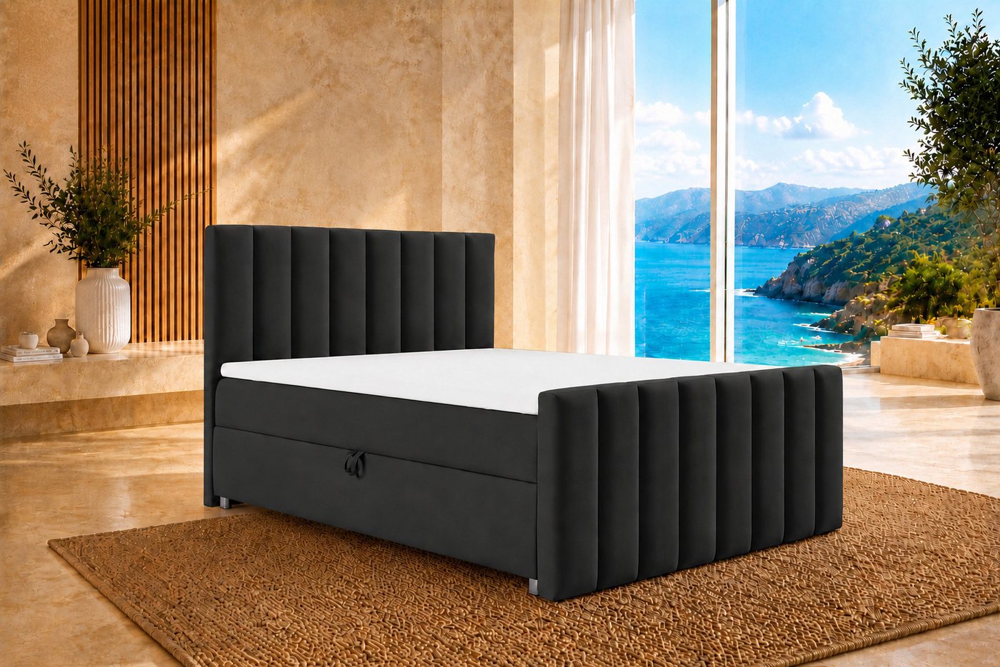 Best for Home Boxspringbett Trinity K10 mit Stauraum, Bonellmatratze & Komfort-Topper (Boxspringbett-Set, 1-St., 140x200 160x200 180x200 200x200 cm), Ergonomischer Schlafkomfort, praktischer Stauraum