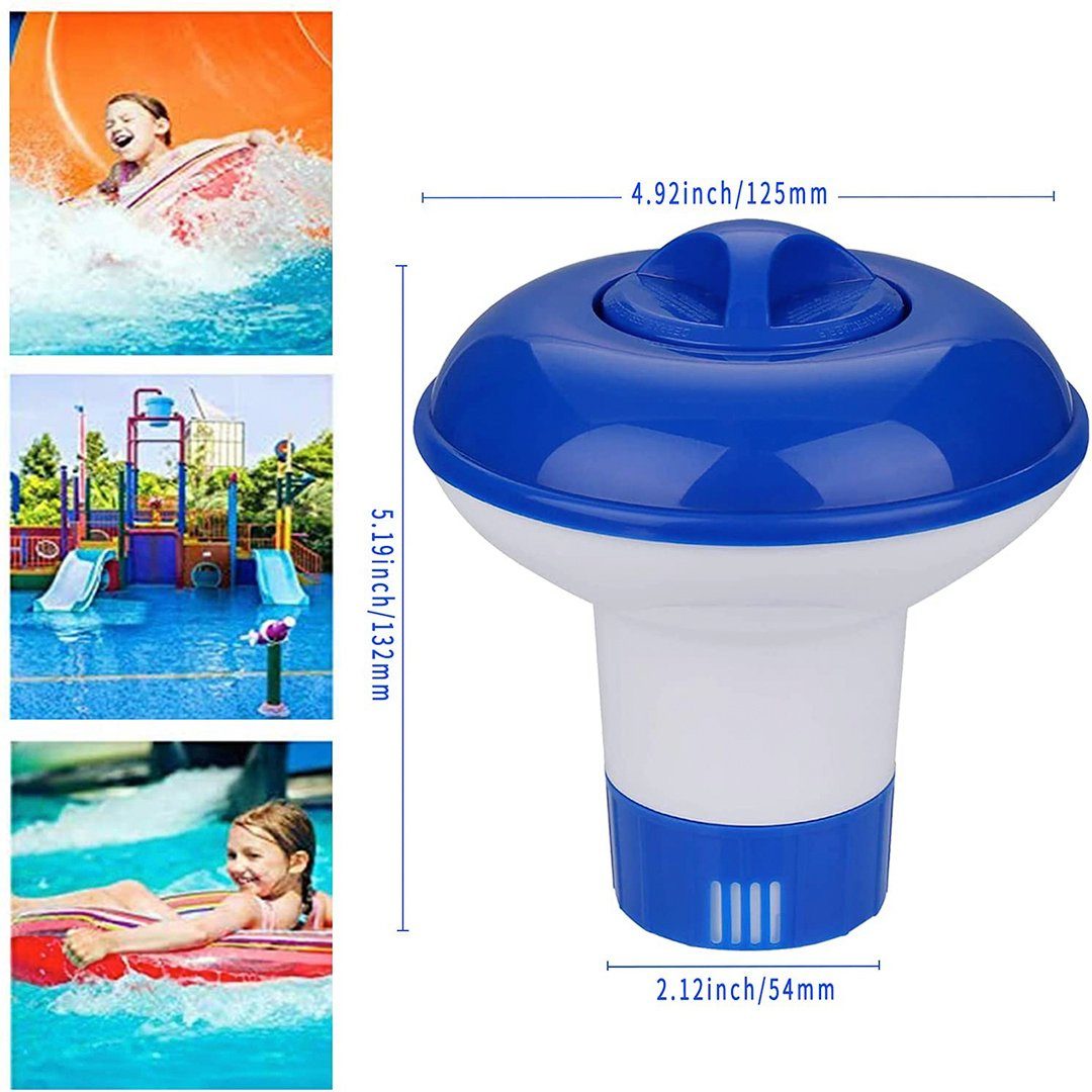 schwimmender Chlorspender MYA Spender verstellbare Durchflussmenge & Verschluss-Verschluss Dosierer schwimmend für Pools innen und außen 