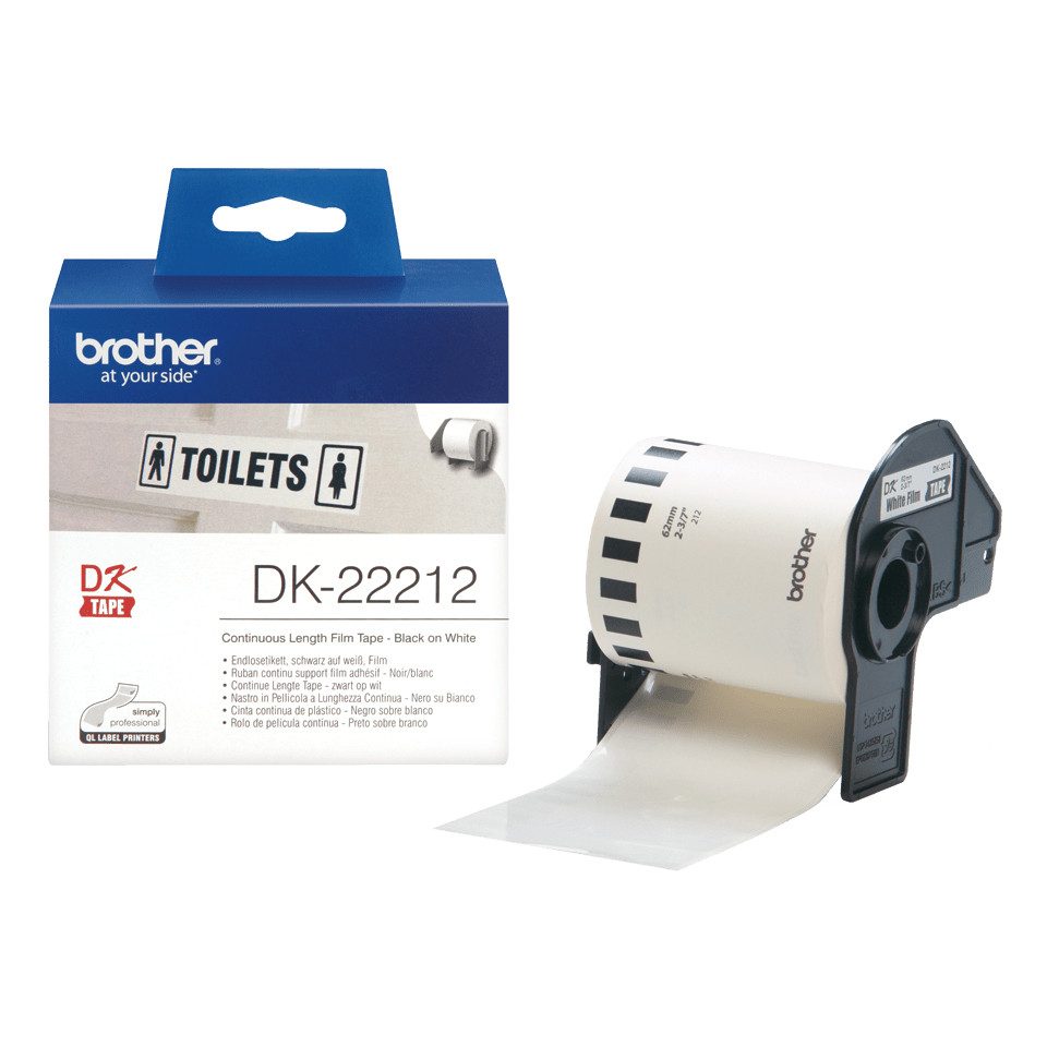 Brother Endlos-Etikettenfilm DK-22212 weiß, 62mm x 15,24m Tintenpatrone