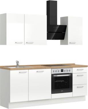 nobilia® Küchenzeile "Flash premium", vormontiert, Ausrichtung wählbar, Breite 210 cm, mit E-Geräten