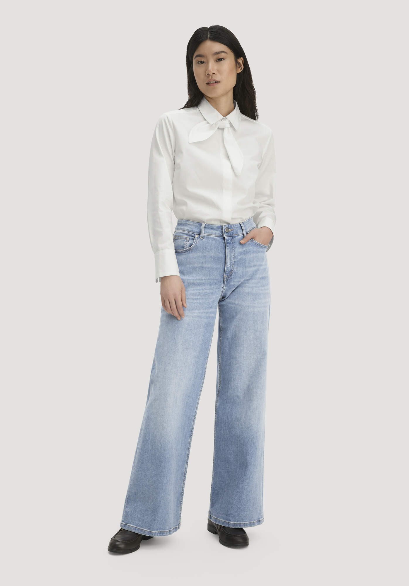 Hessnatur 5-Pocket-Jeans ALVA High Rise Wide Leg aus Bio-Denim (1-tlg)
