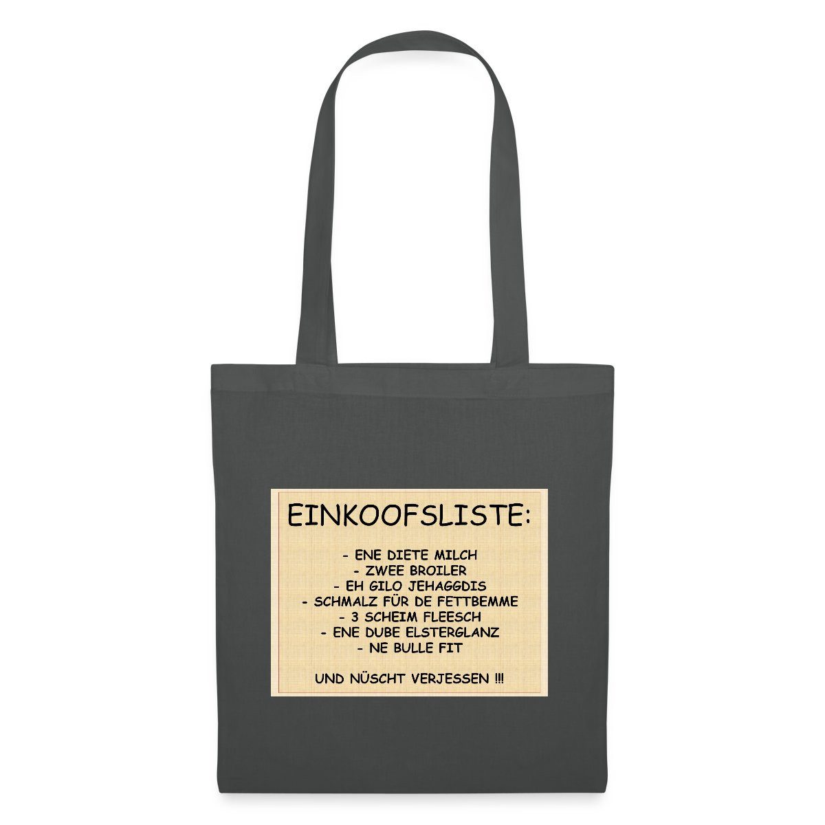 Henkeltasche Einkaufsliste sächsich Stoffbeutel