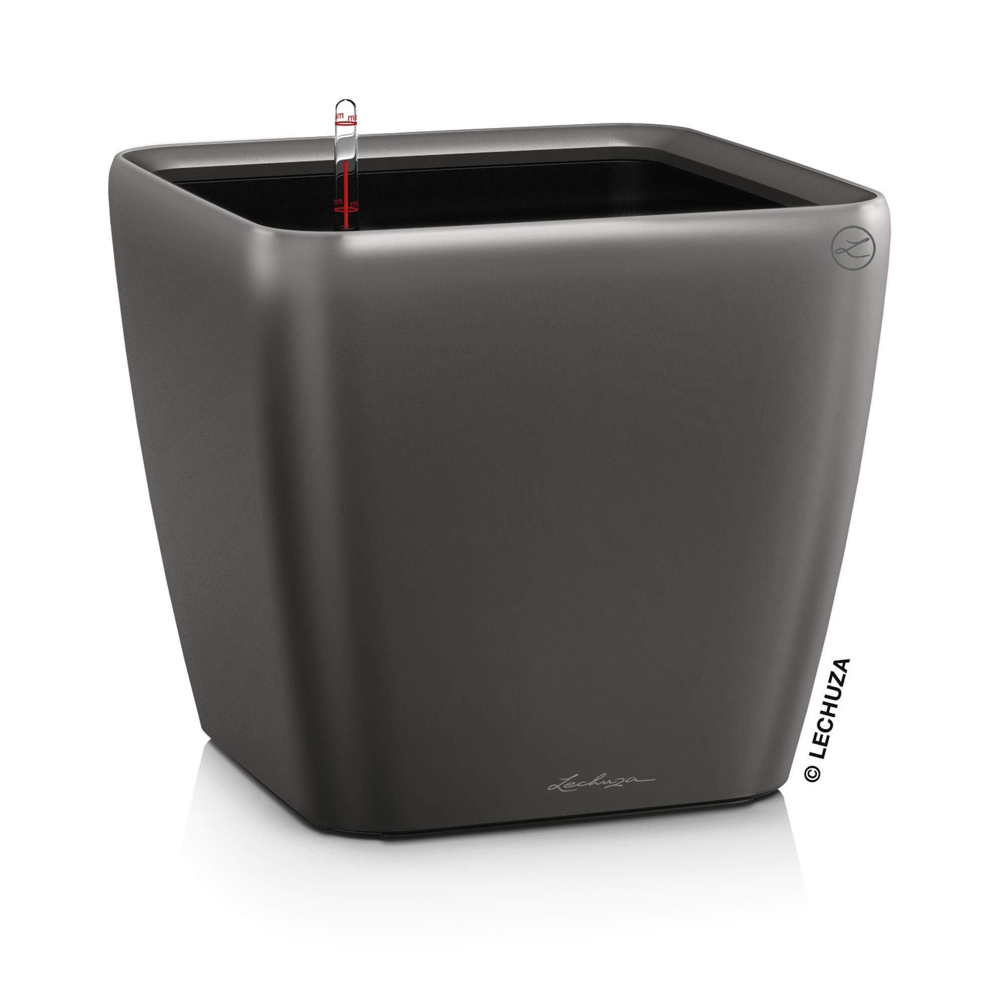 Pflanzkübel Quadro LS 43 - anthrazit metallic, AIO Komplettset