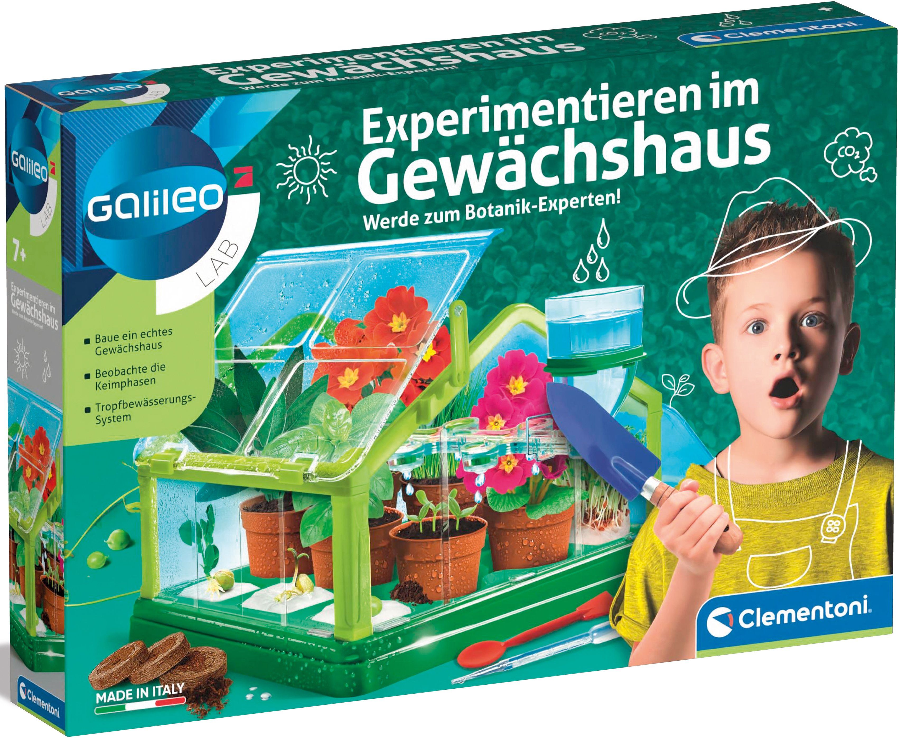 Clementoni® Experimentierkasten Galileo, Experimentieren im Gewächshaus, günstig online kaufen