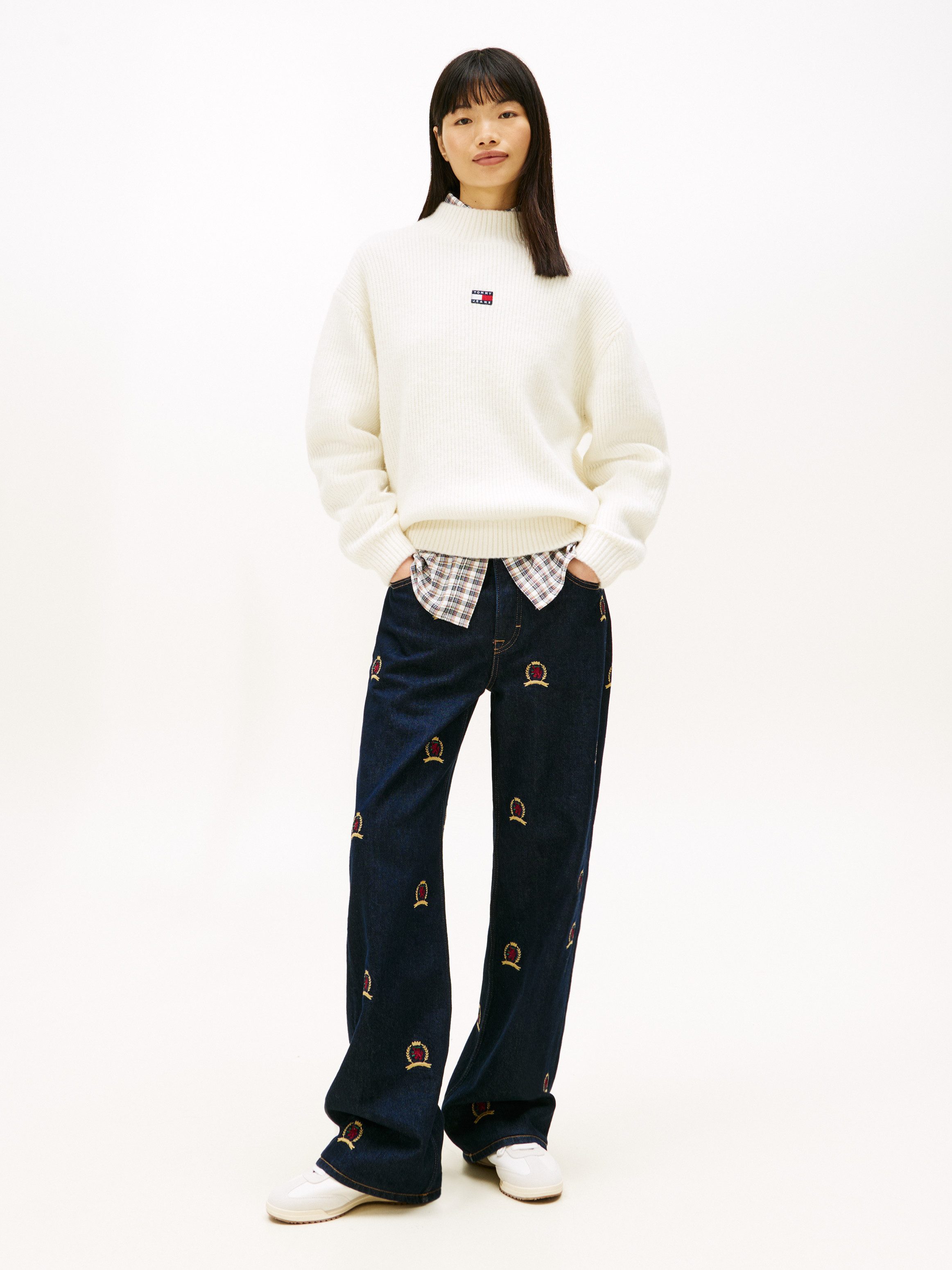 Tommy Jeans Strickpullover TJW MOCKNECK BADGE SWEATER EXT