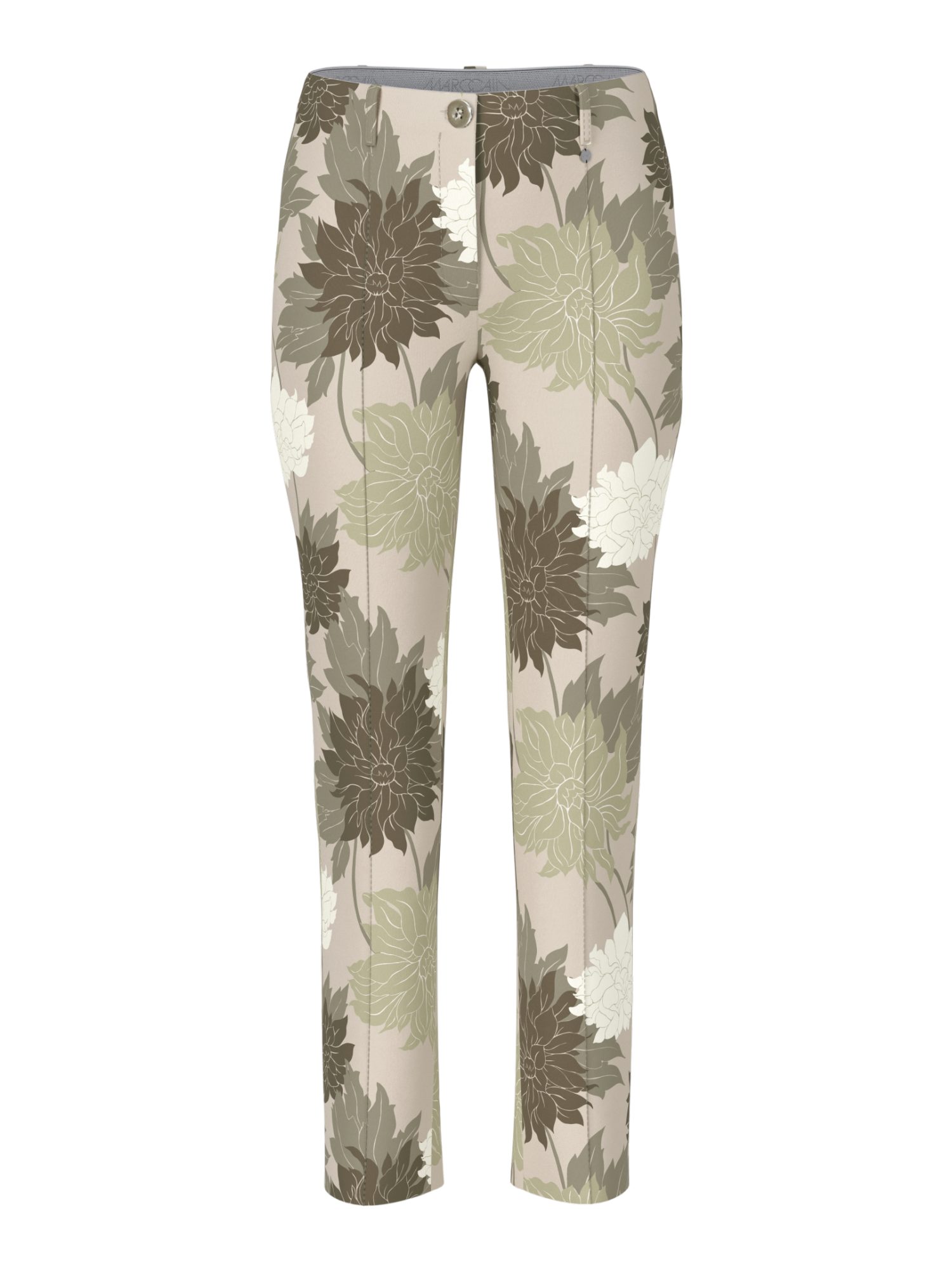 Marc Cain Stoffhose YC.1 - B - Noble Neutrals grün,Casual,Polyester,Floral,Slim Fit