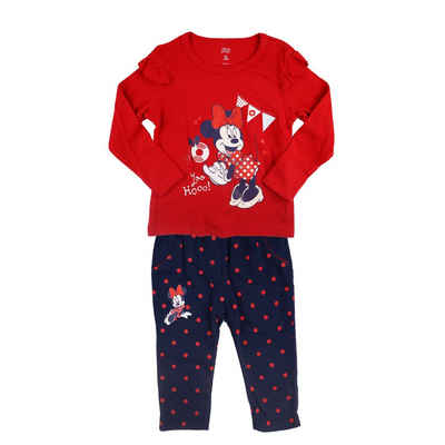 Disney Langarmshirt Disney Minnie Maus Baby 2tlg. Set langarm Shirt plus Hose Gr. 62 bis 92, 100% Baumwolle