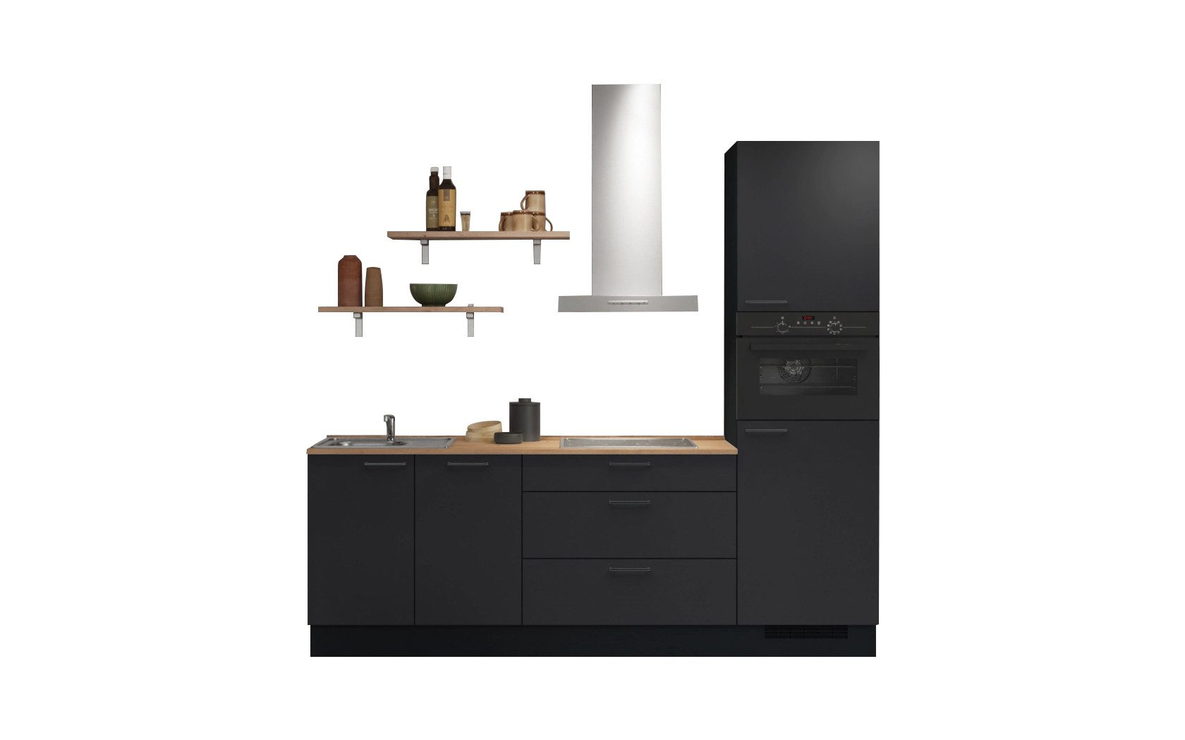 nobilia® Küchenzeile Eva, individuell anpassbar, gratis Küchenplanung mit Profis, (Breite 240 cm), vormontiert, wahlw. mit E-Geräten, inkl. Lieferung