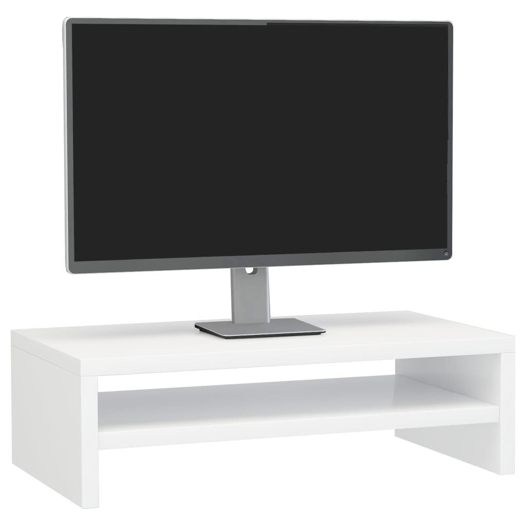 furnicato TV-Schrank Holzwerkstoff 42x24x13 Hochglanz-Weiß Monitorständer cm