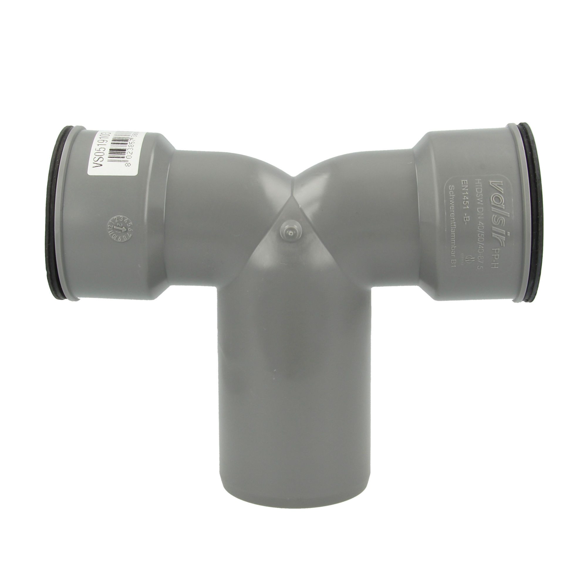 tecuro Ablaufrohr HT Doppel Siphonwinkel Siphonbogen 90°, inkl. Siphon-Gummi, Ø 32/50/32, inkl. Siphon-Gummi Ø 32 mm