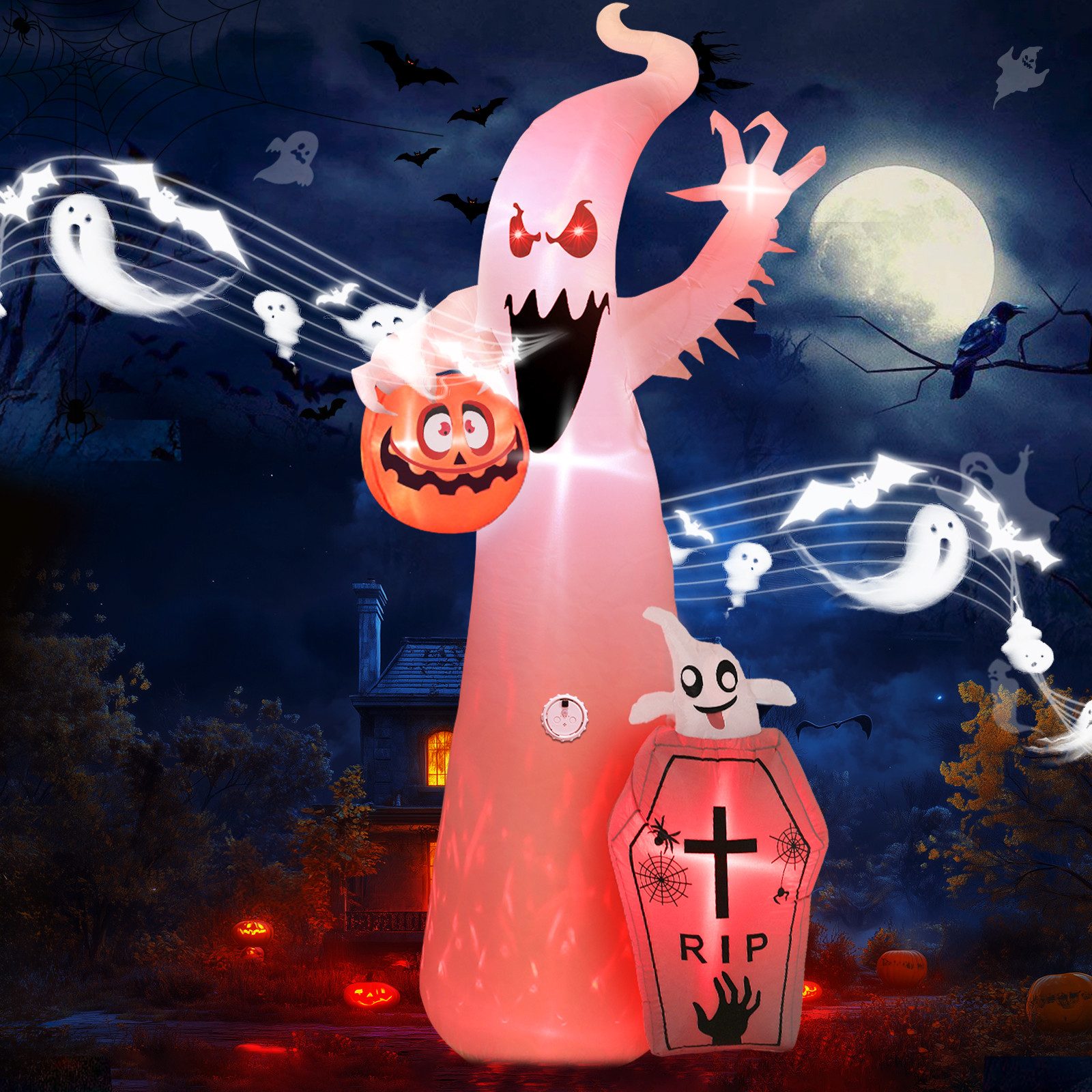 Elegear LED-Dekofigur Weihnachtsdeko, aufblasbarer Weihnachtsmann mit LEDs günstig online kaufen