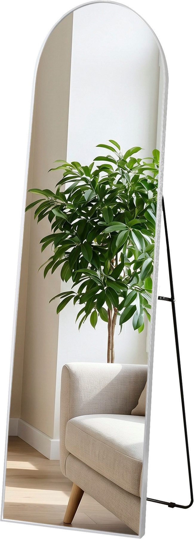 OTTO home Spiegel Standspiegel Addrik, wahlweise in 2 Größen 150x40cm oder 180x60cm (als Wandspiegel und Standspiegel einsetzbar, Rahmen aus Metall), Ganzkörperspiegel mit Sicherheitsglas, in verschiedenen Farben