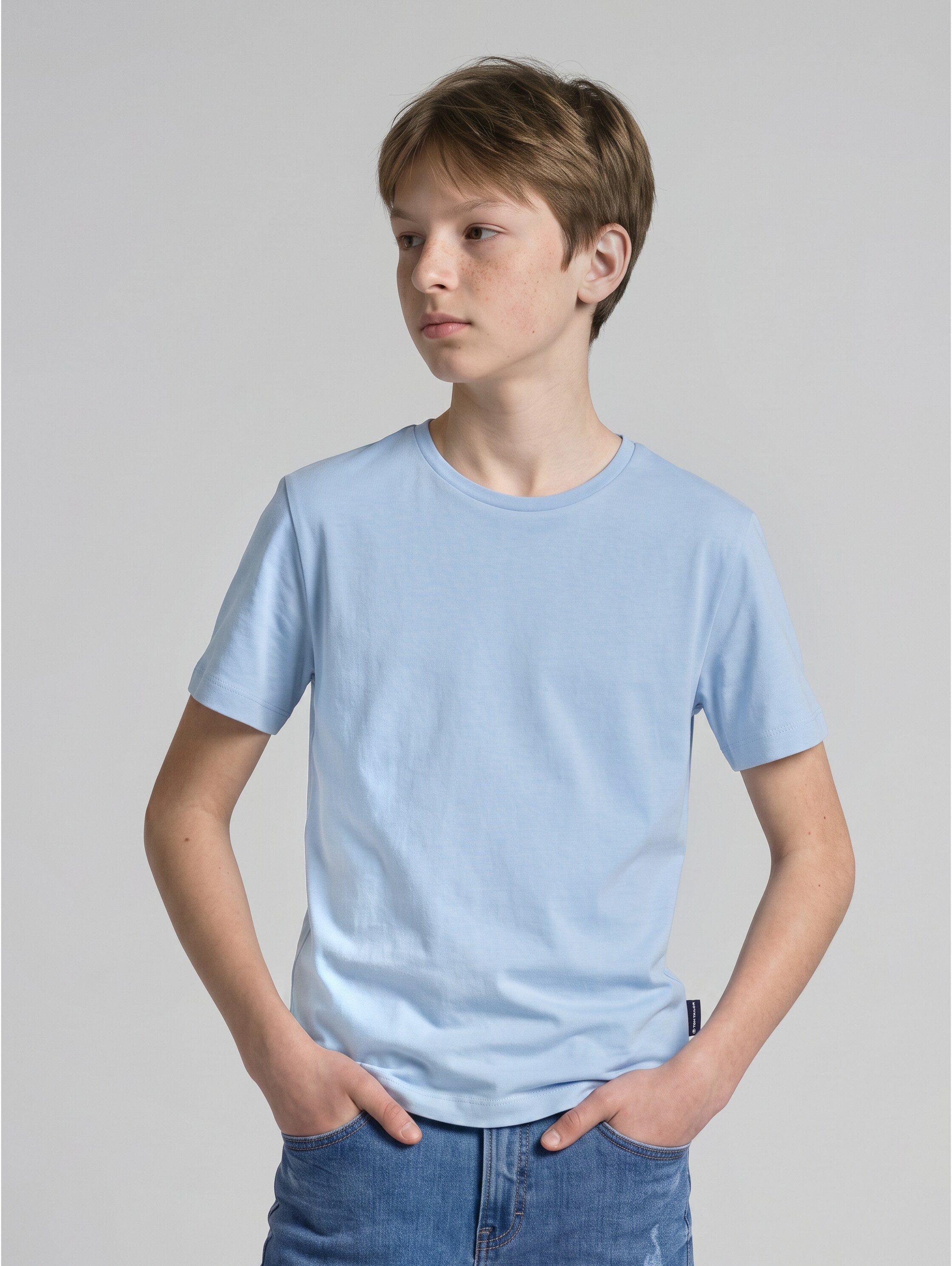 TOM TAILOR Kurzarmshirt Sommershirt mit Stretch / Unifarben / für Boys