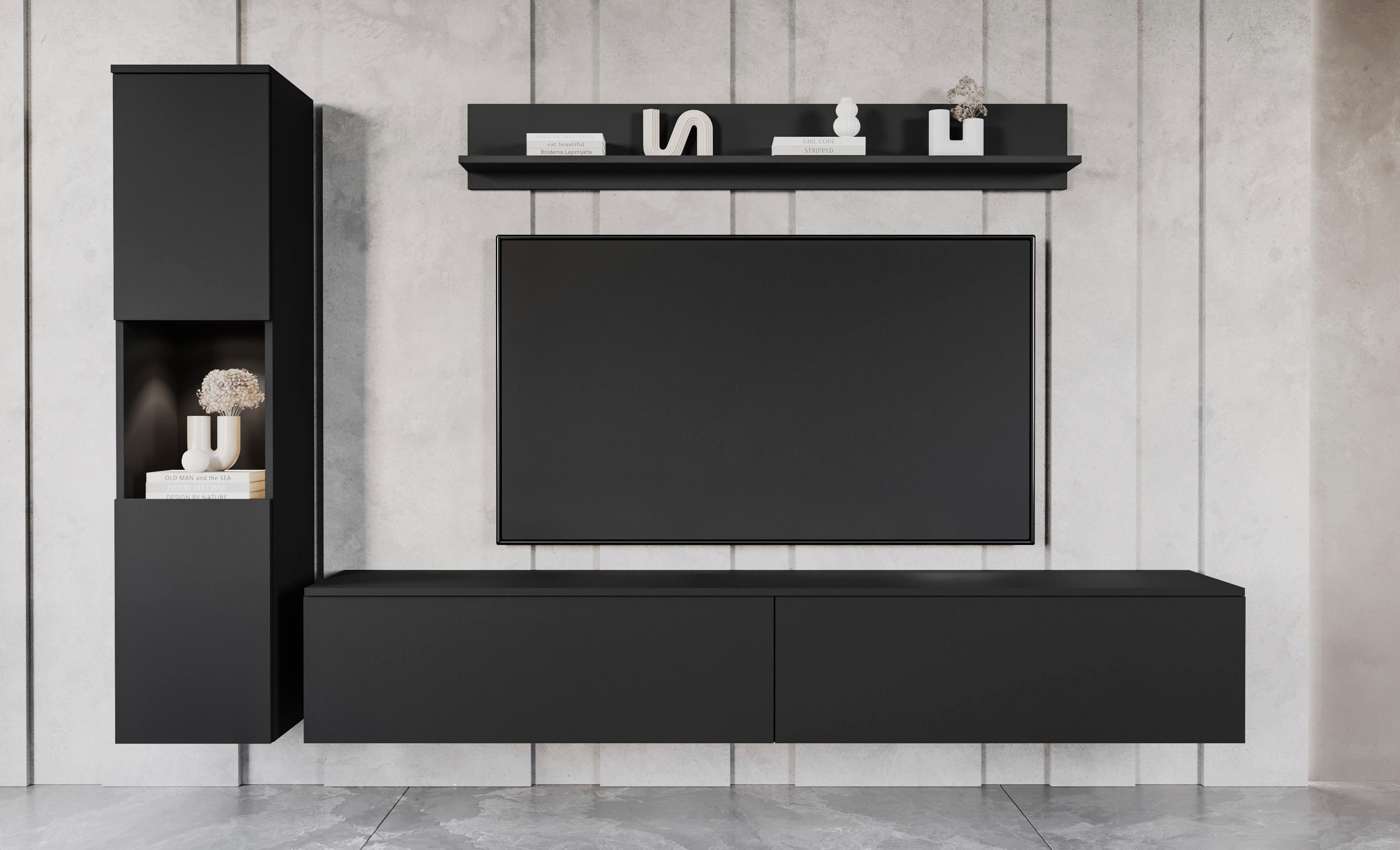 INOSIGN Wohnwand PARIS, Vitrine Türanschlag links/rechts günstig online kaufen