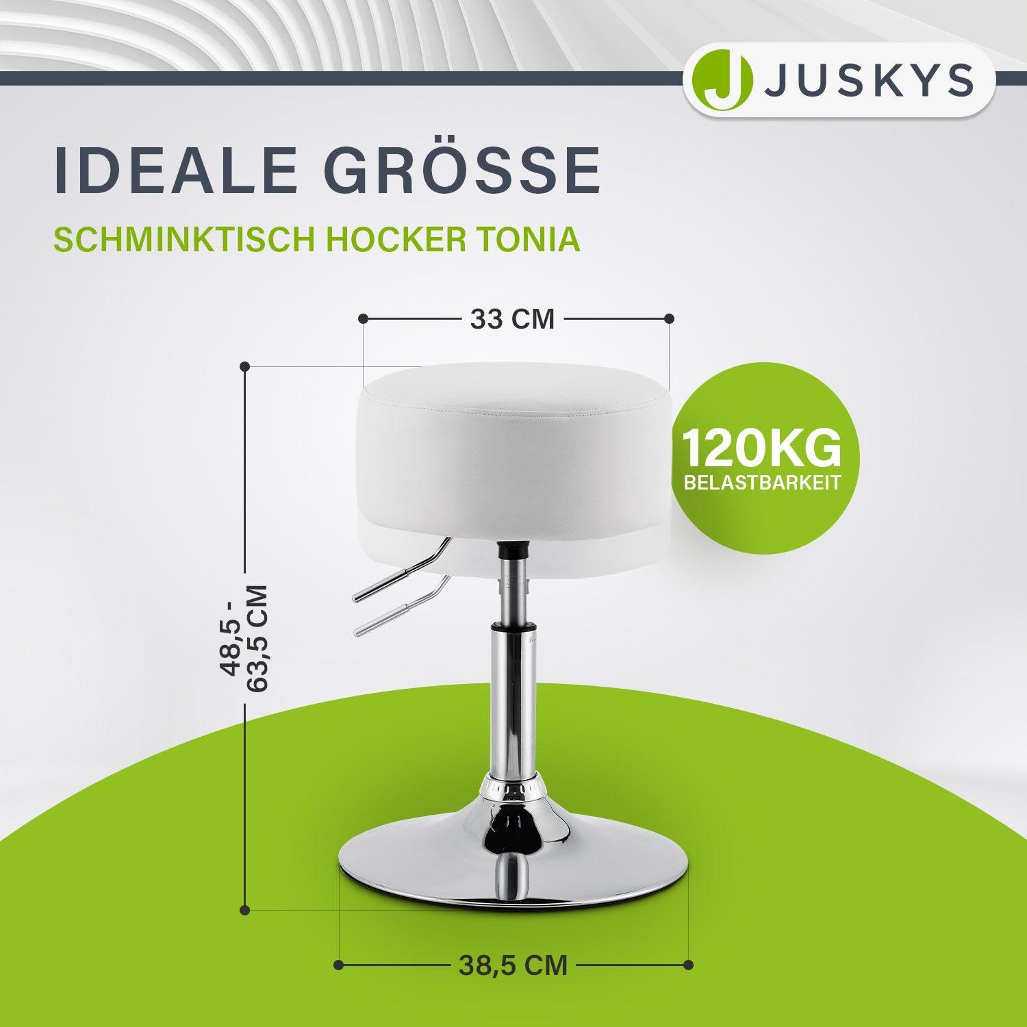 Juskys Sitzhocker Tonia, gepolsterter Hocker, stufenlos höhenverstellbar, s günstig online kaufen