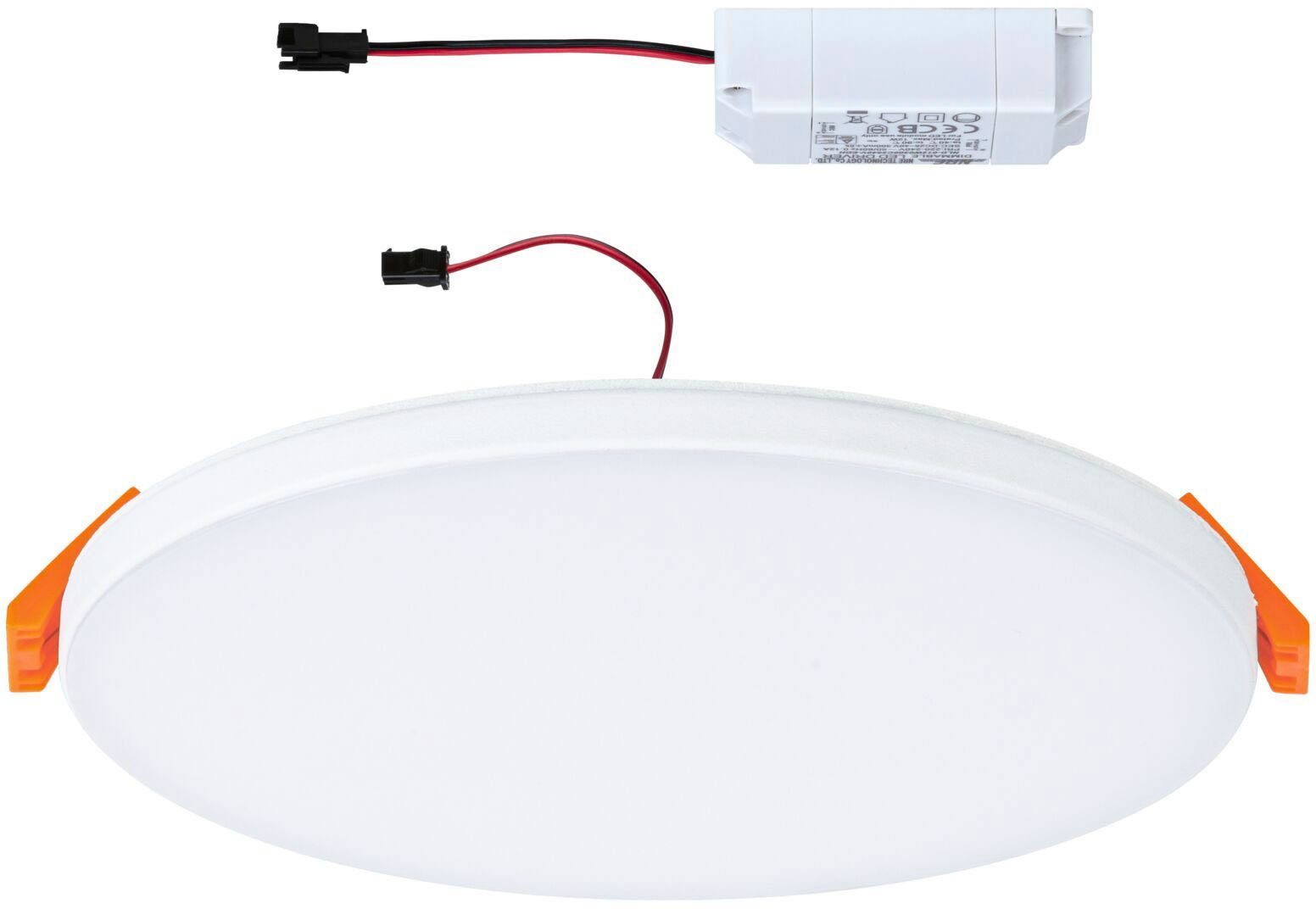 Paulmann LED Einbauleuchte Veluna VariFit Edge IP44 rund 160mm 1100lm 3000K  Weiß dimmbar, LED fest integriert, Warmweiß, LED Einbaupanel IP44 rund  160mm 1100lm 3000K Weiß dimmbar, Flexibler Einbau mit stufenlos  verstellbaren Klemmfedern