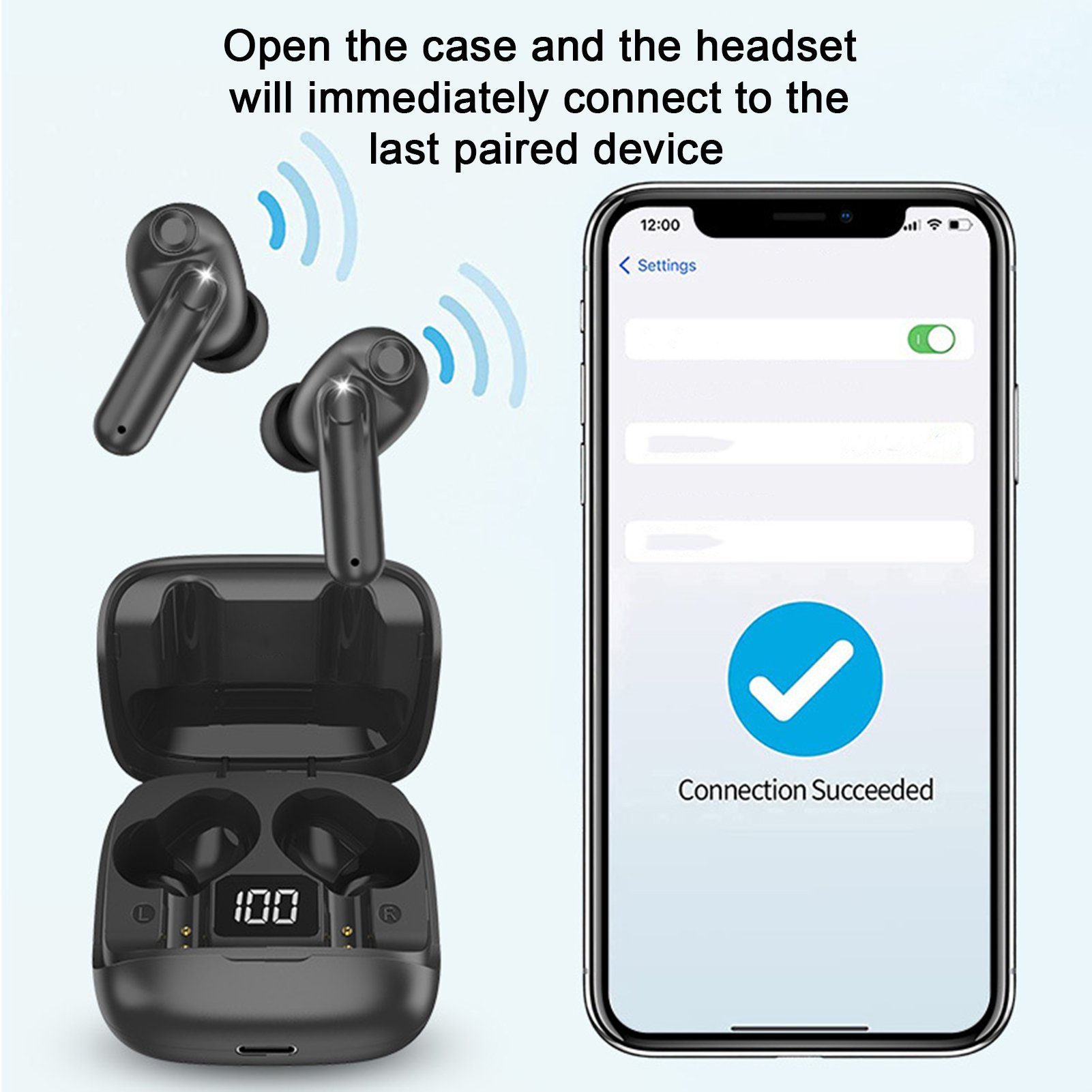HiFi Schwarz In 5.2 Bluetooth (Bluetooth) Rutaqian von Kopfhörer HiFi-Kopfhörer Sound Ear, Adaptive