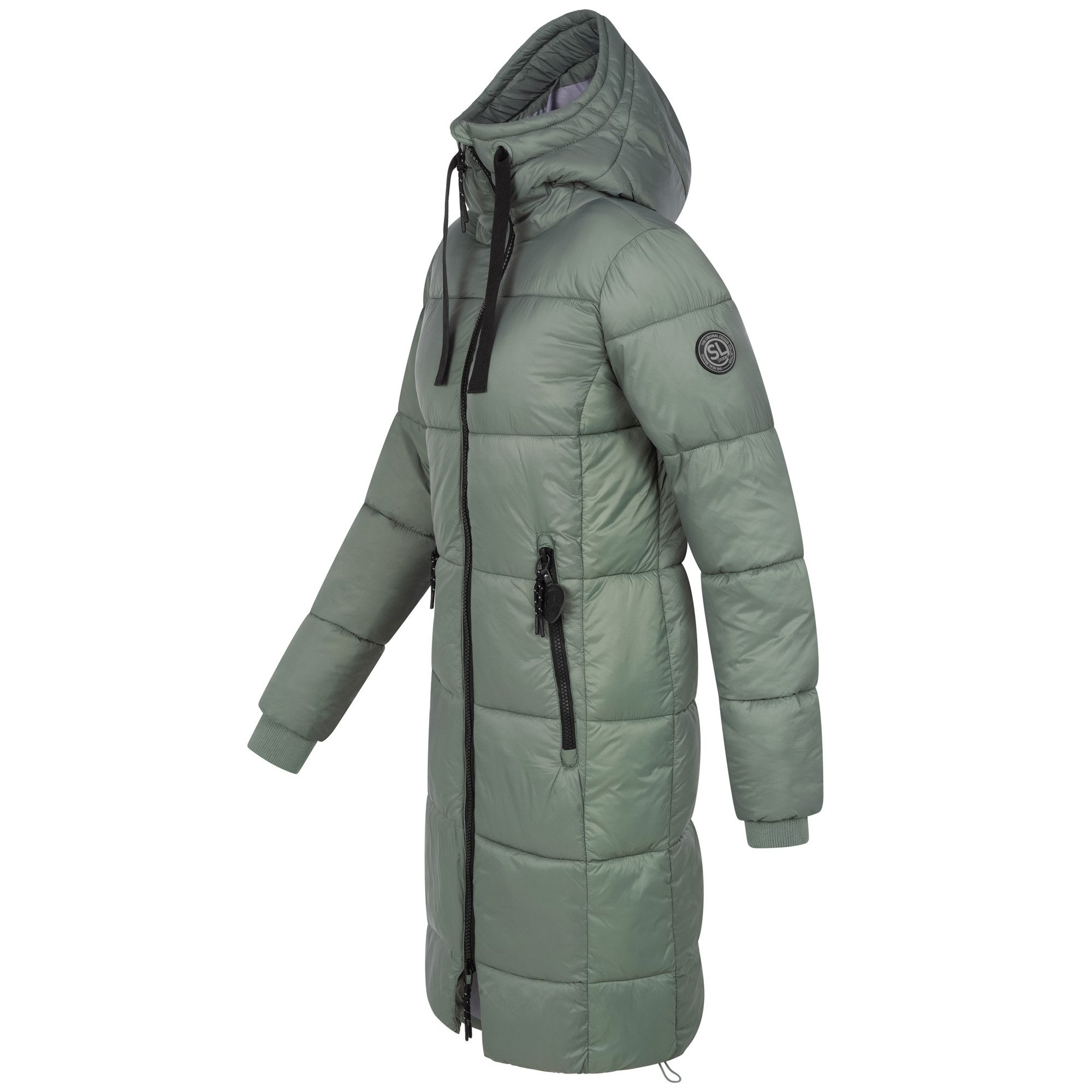 SUBLEVEL Steppjacke Damen Mantel mit Kapuze extra lange Winter Jacke Parka günstig online kaufen