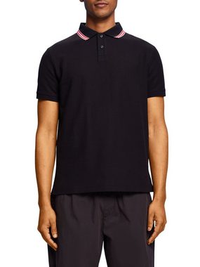 Esprit Poloshirt Piqué-Poloshirt mit Glitzer, 100 % Baumwolle