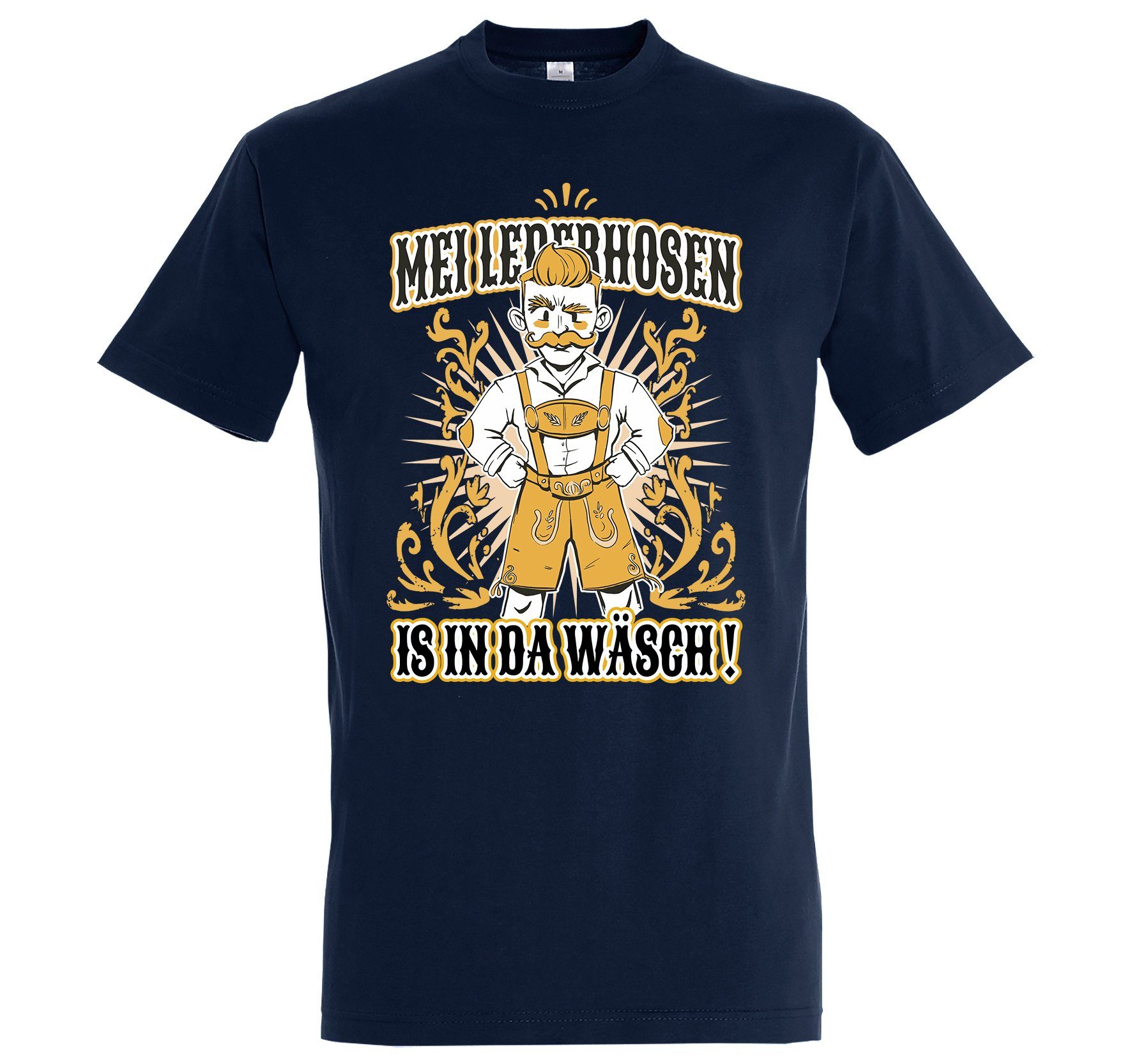 Youth Designz T-Shirt "Mei Läderhose In Der Wäsch" Herren Shirt mit lustigem Frontprint Navyblau