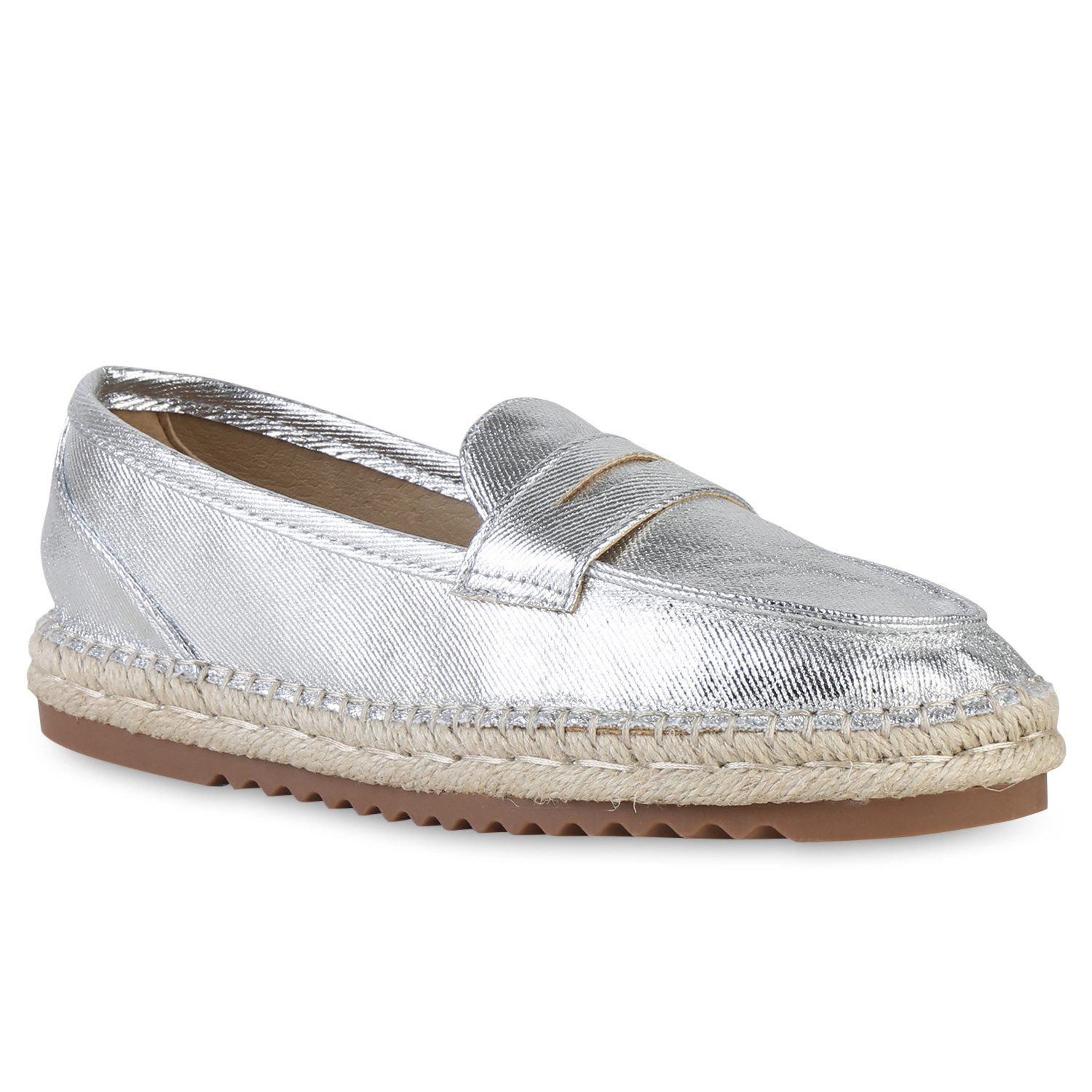 VAN HILL 841129 Espadrille Damen Espadrilles Slippers Bast Profil-Sohle Sch günstig online kaufen