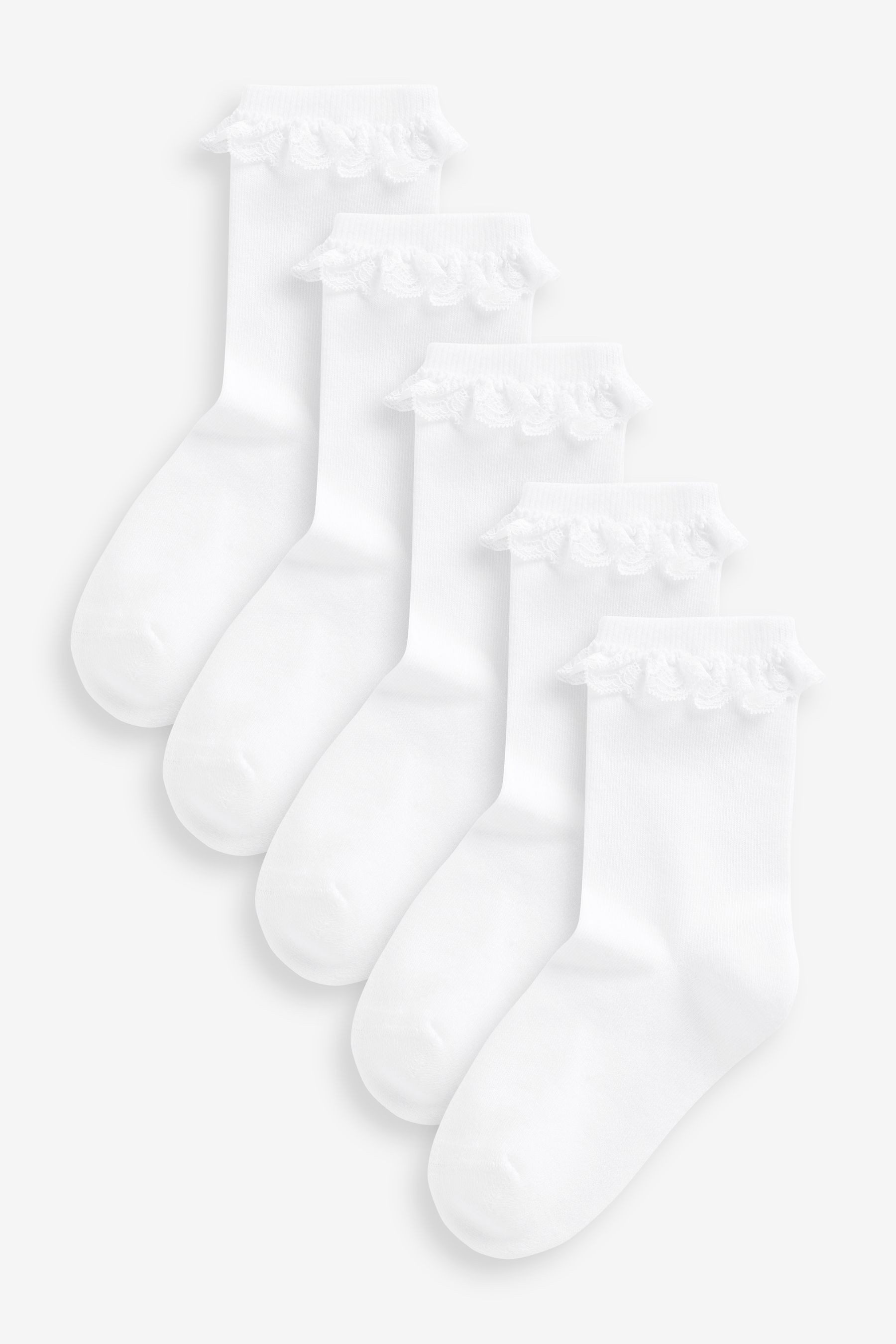 Next Kurzsocken 5er-Pack gerüschte Söckchen mit gepolsterter Sohle (5-Paar)