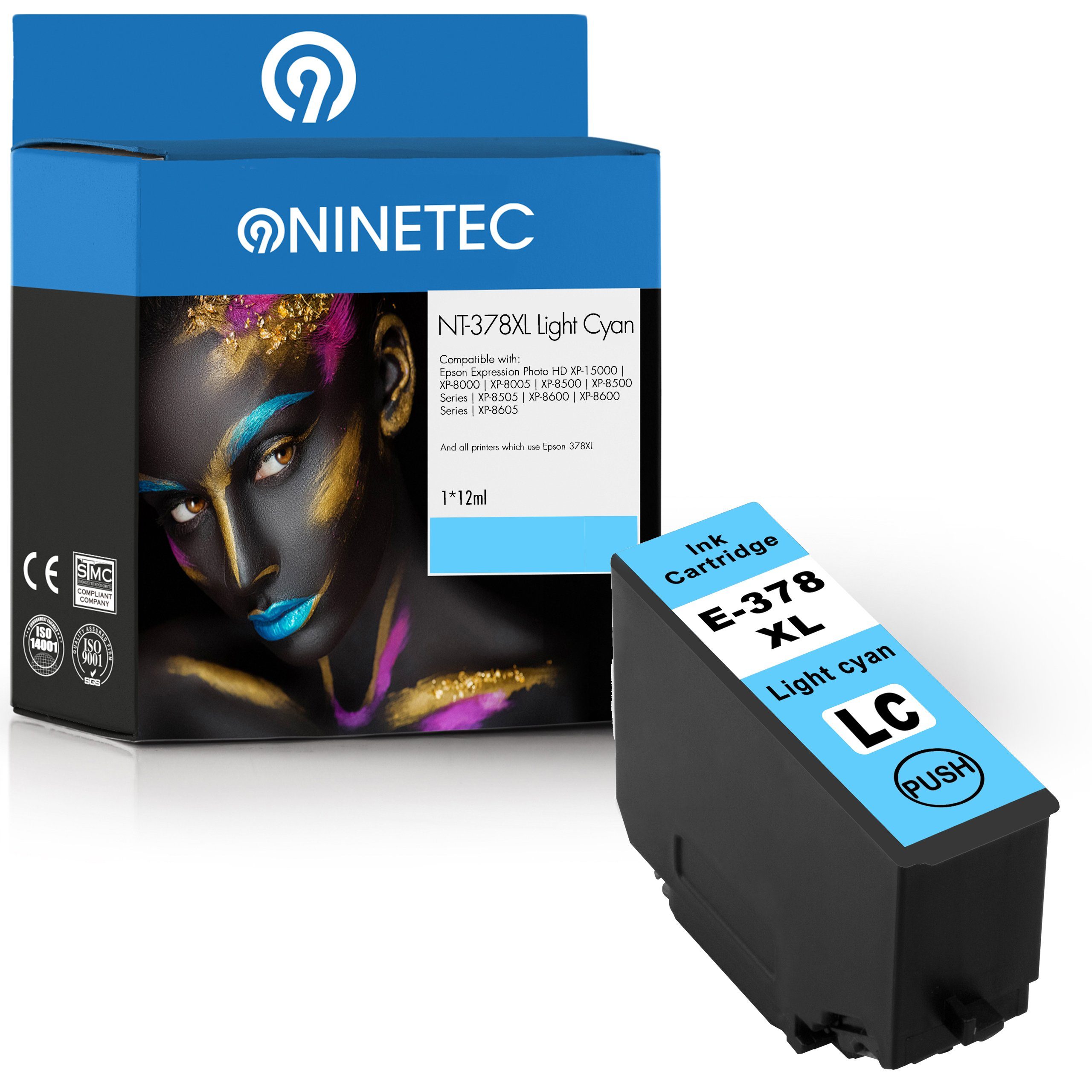 NINETEC ersetzt Epson 378XL T3795 Light Cyan (C13T37854010) Tintenpatrone