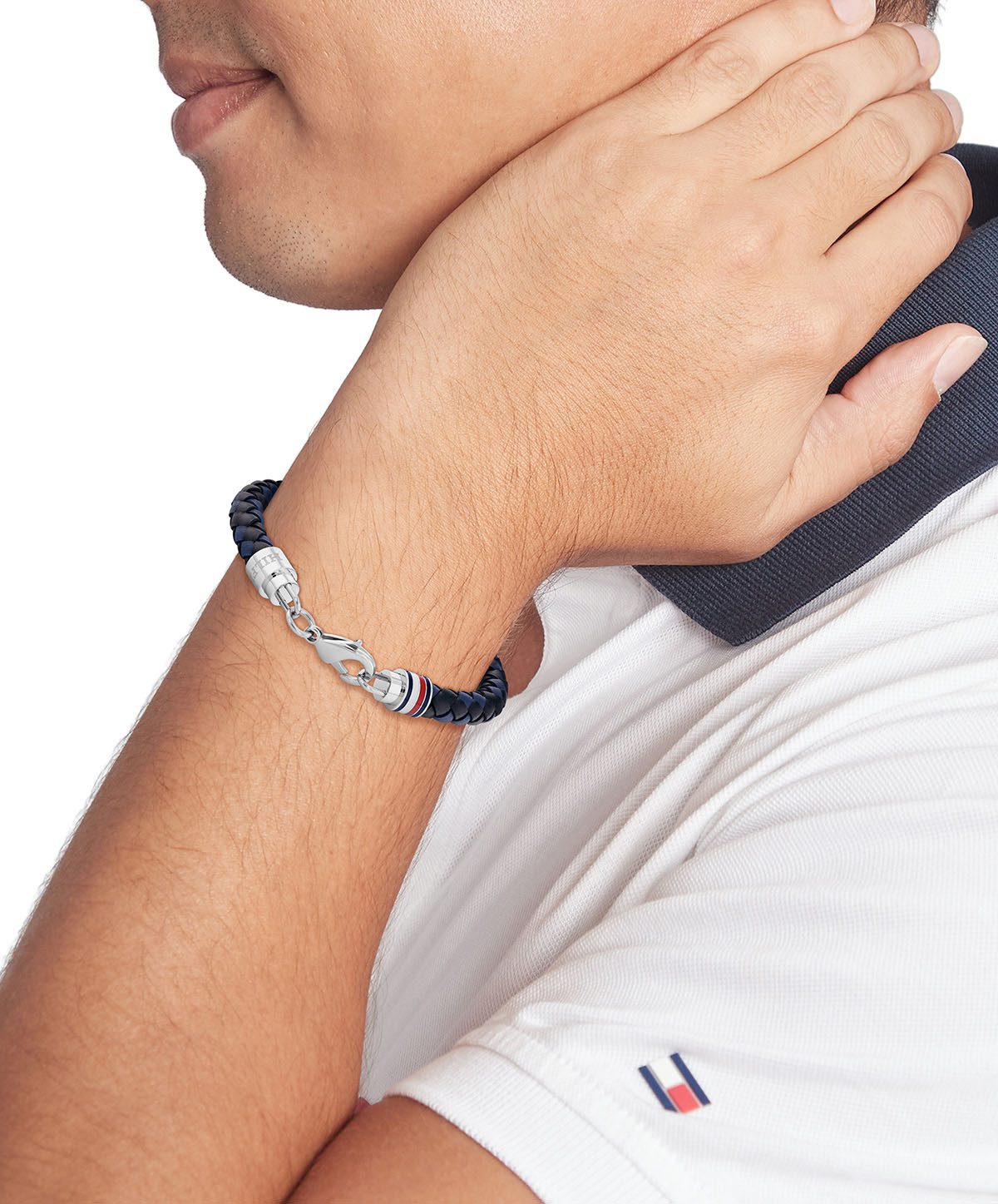 Tommy Hilfiger Lederarmband TYSON, mit Emaille günstig online kaufen