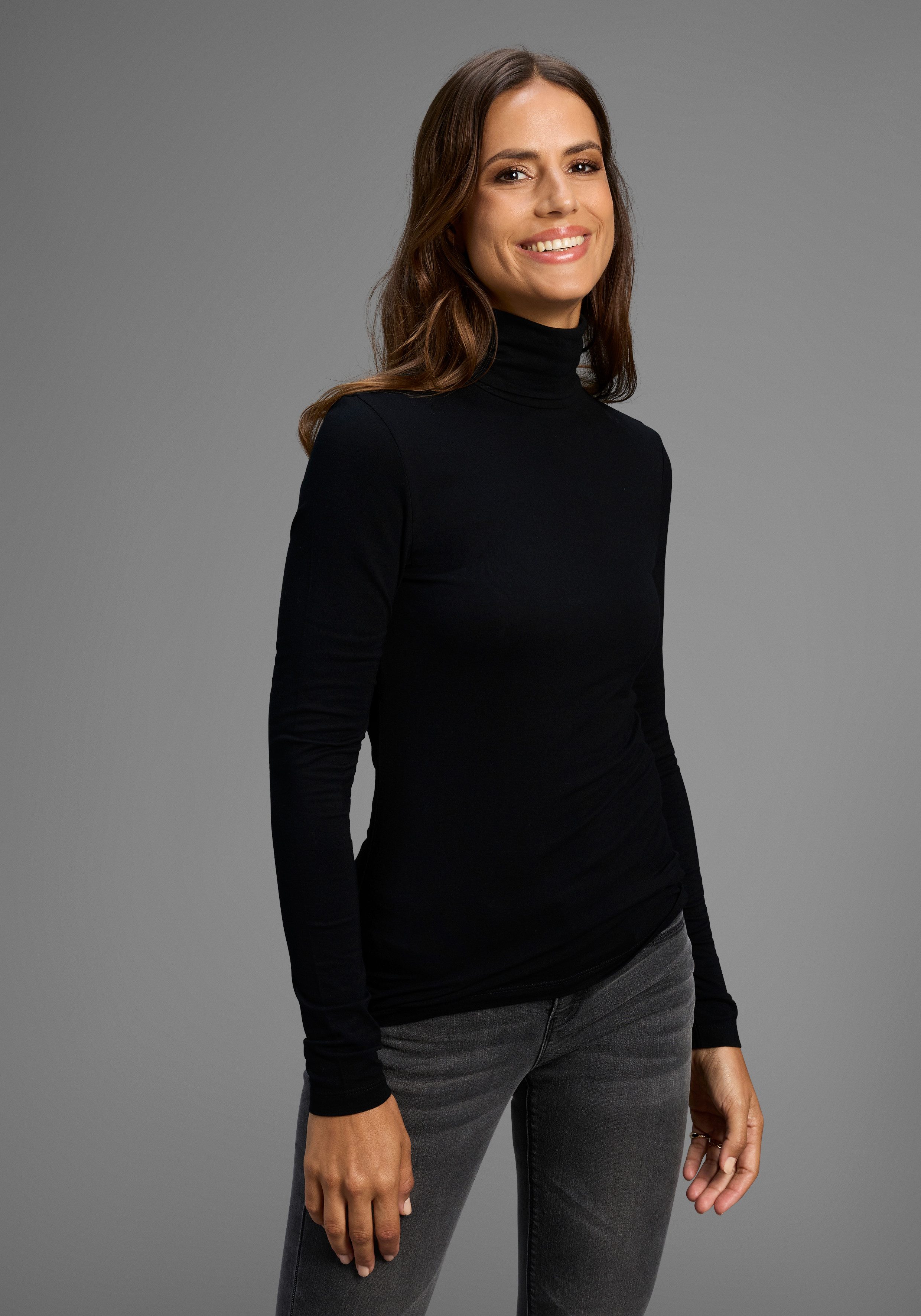Laura Scott Longsleeve (3er-Pack) das perfekte Basic mit Rollkragen
