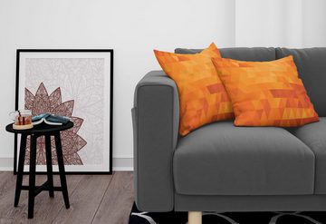Kissenbezüge Modern Accent Doppelseitiger Digitaldruck, Abakuhaus (2 Stück), Burnt orange Formen und Muster