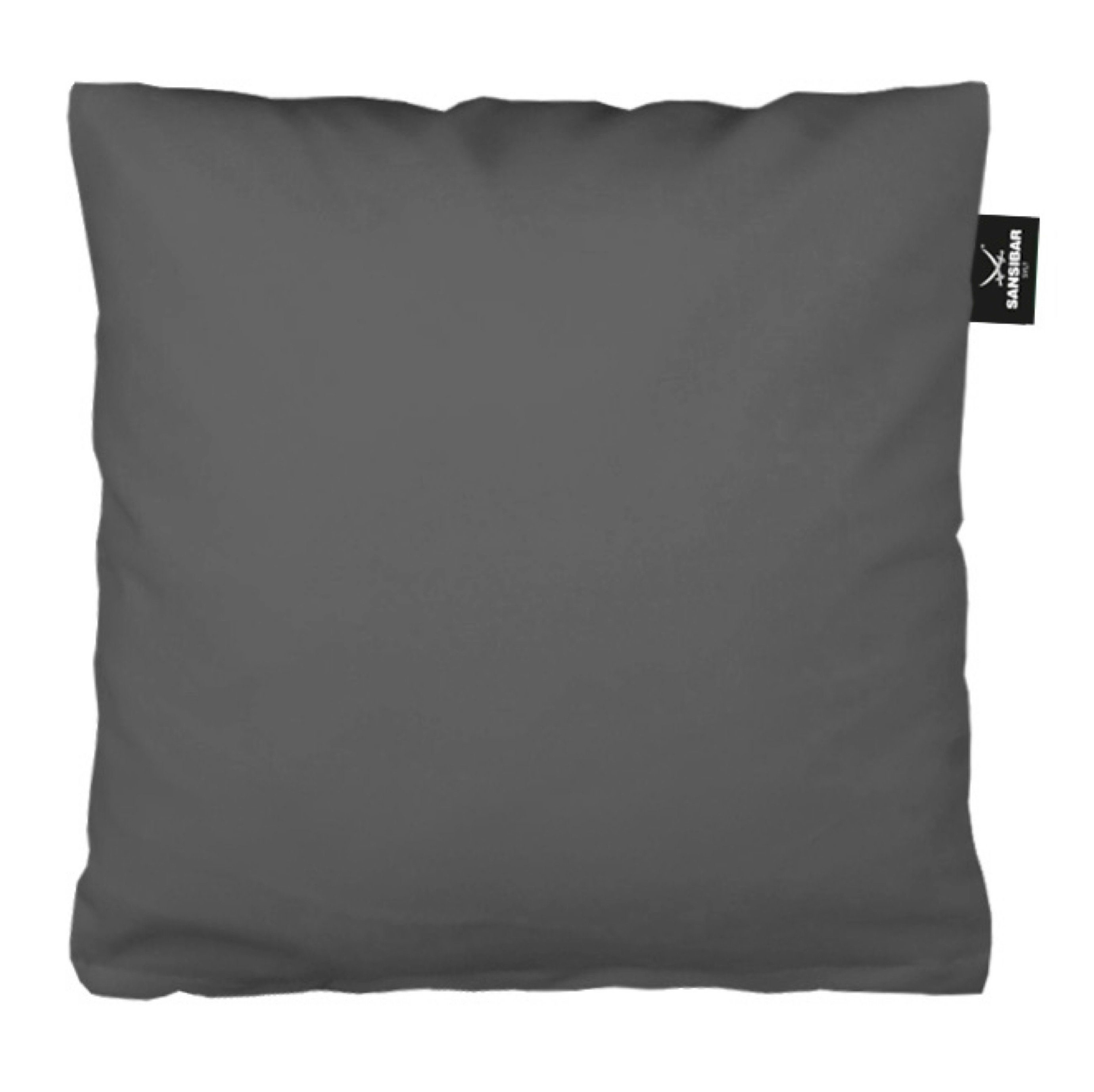 Sansibar Sylt Kissenhülle Uni Jersey Kissenhülle, 40x40 cm, mit edlem Sansibar Fähnchen am Steg, (1 Stück), Jersey, perfekter, faltenfreier Sitz, Antipilling Ausrüstung