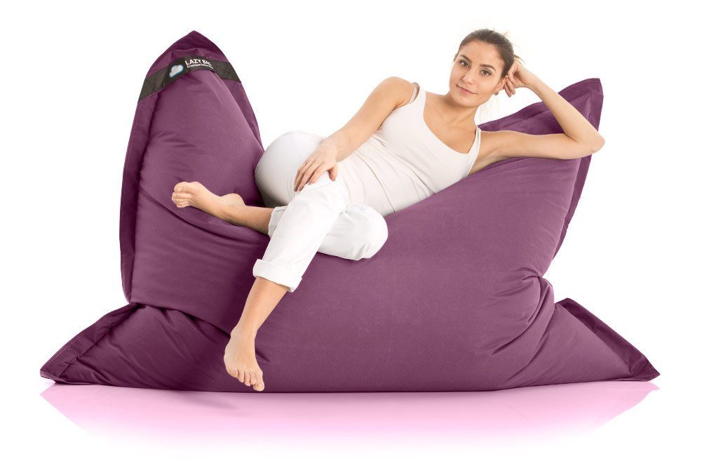 LazyBag Sitzsack Riesensitzsack Indoor Violett XXL Outdoor Bezug), 180 Nylon 140 cm x & (Sitzkissen Bean-Bag
