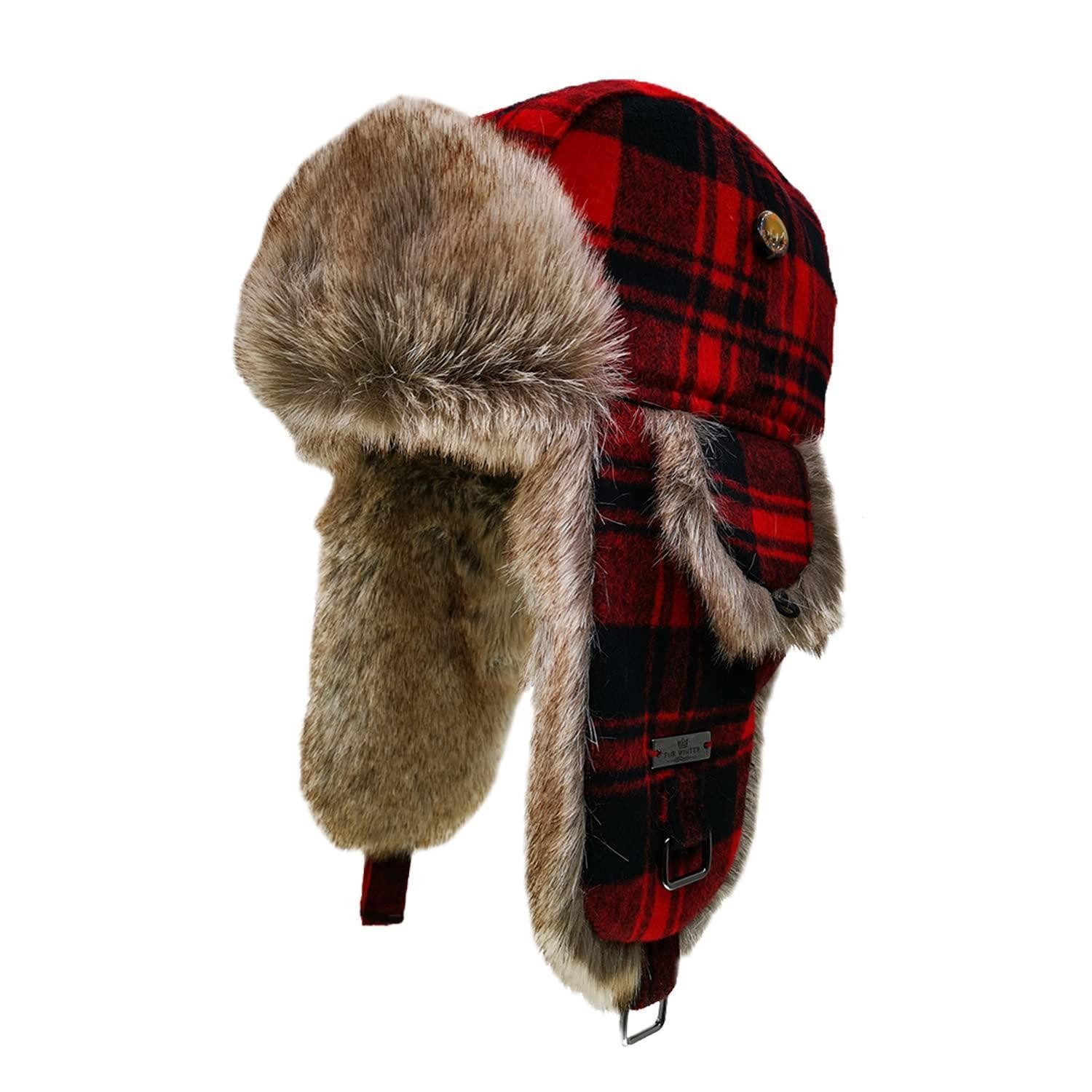 LuxusKollektion Outdoorhut Fliegermütze Rib Wolle Bomber Rot (1-St)