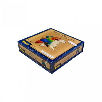 Philos Spiel, Artefakt Holzpuzzle 2 in 1 Papagei - 172 Teile - in magnetischer Klappschachtel