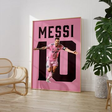 JUSTGOODMOOD Poster Premium ® Lionel Messi Tor Jubel · Fußball · ohne Rahmen