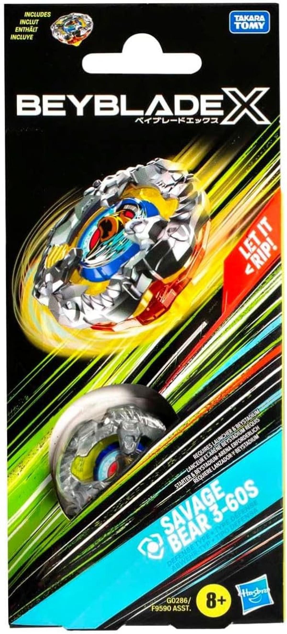 Hasbro Speed-Kreisel Beyblade X Savage Bear3-60S Kreisel Booster Pack Spielzeug ab 8 Jahren