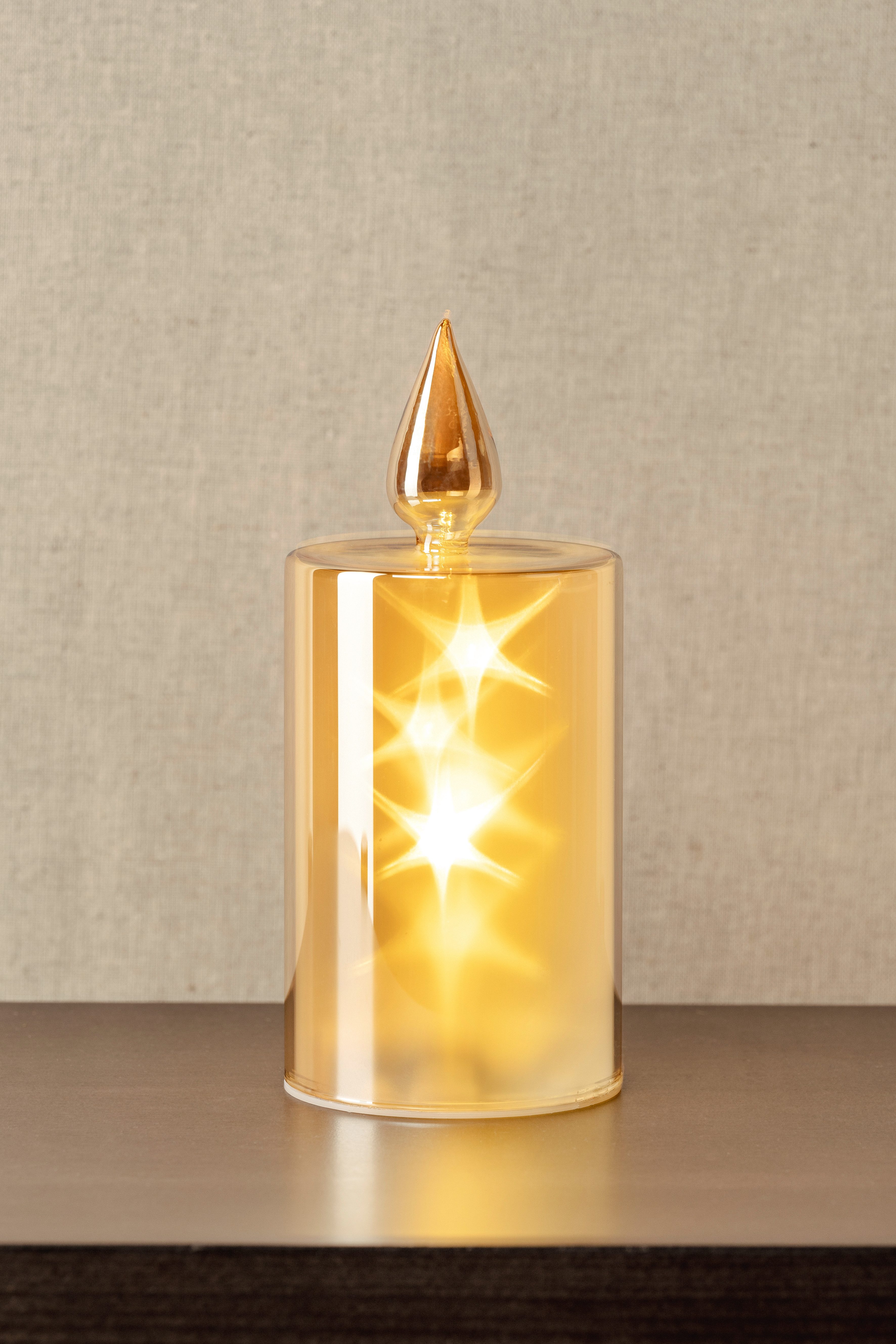 LEONARDO LED Dekolicht Capanna, Glaskerze in festlichem Design mit Lüsterte günstig online kaufen