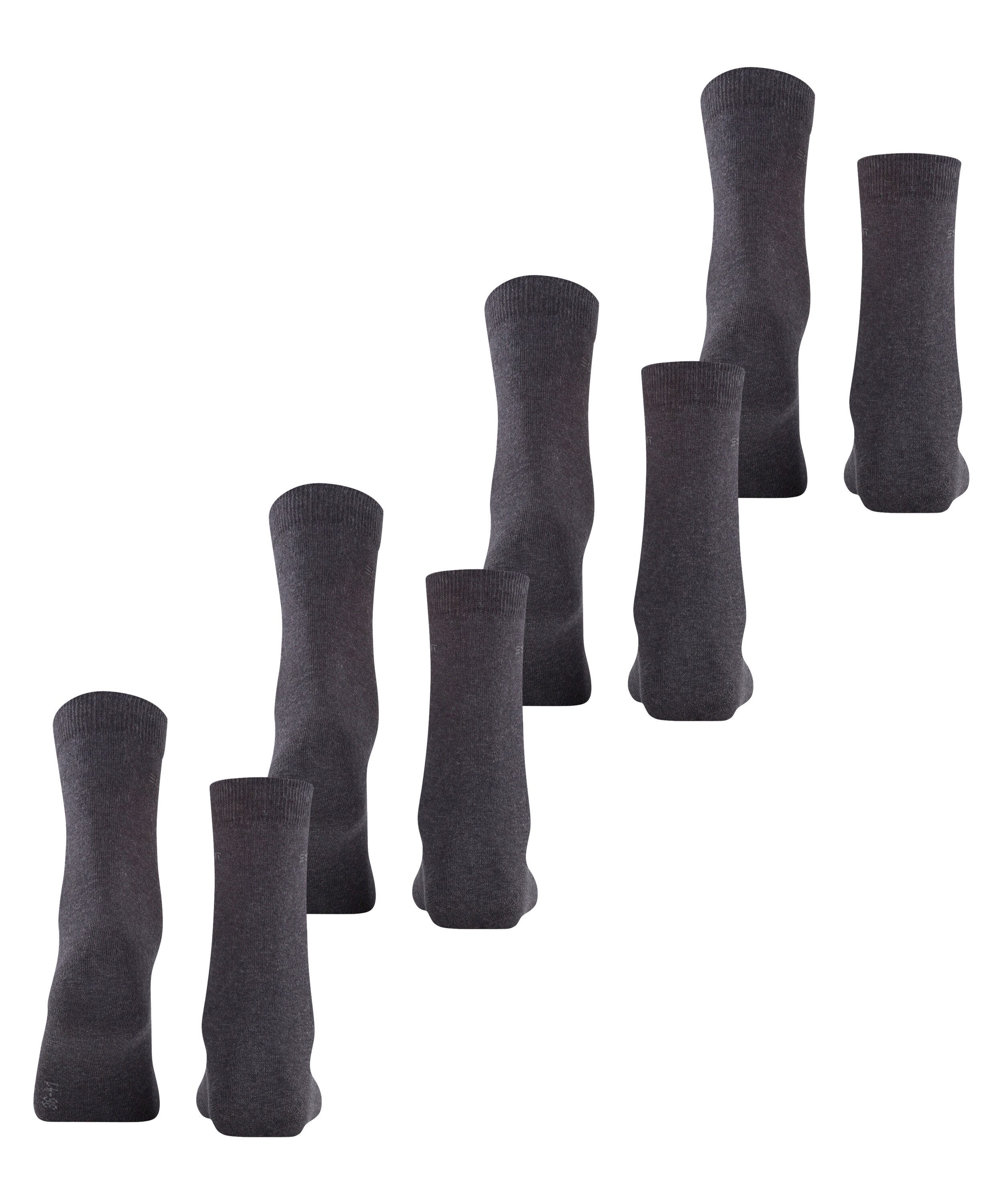 Esprit Socken Solid (4 Paar) Einheitsgröße 36-41, geripptes Bündchen, unifarben, Basic Vorteilspack