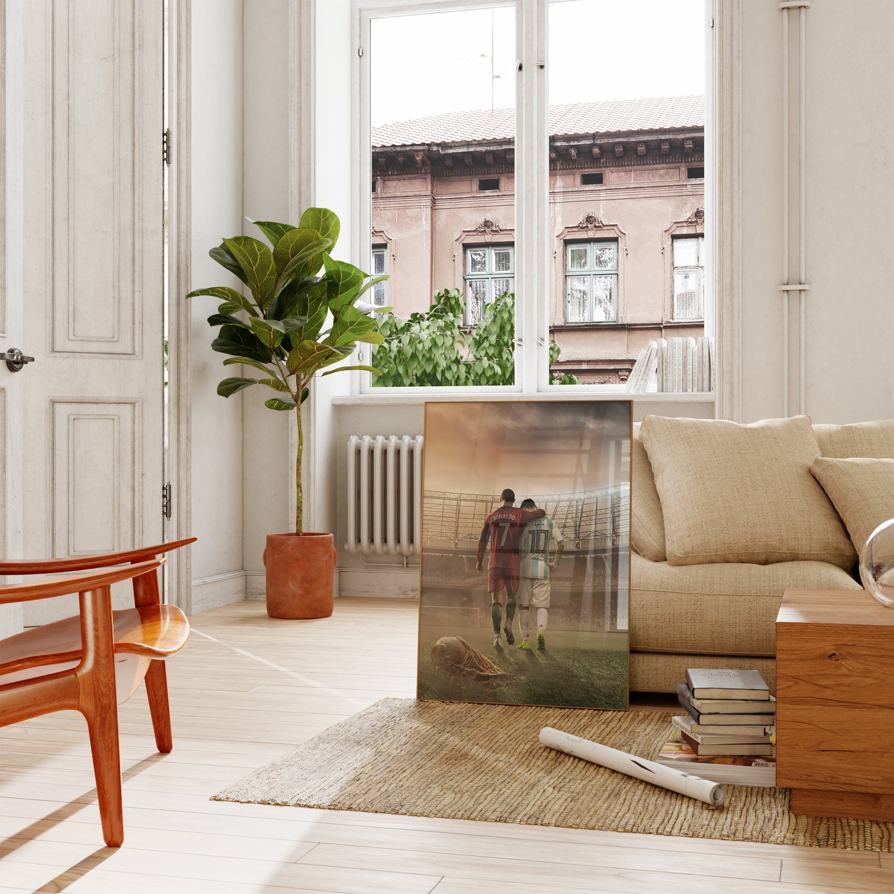 JUSTGOODMOOD Poster Premium ® Ronaldo & Messi Freunde Fußball Poster · ohne Rahmen – Bild 5 von 5